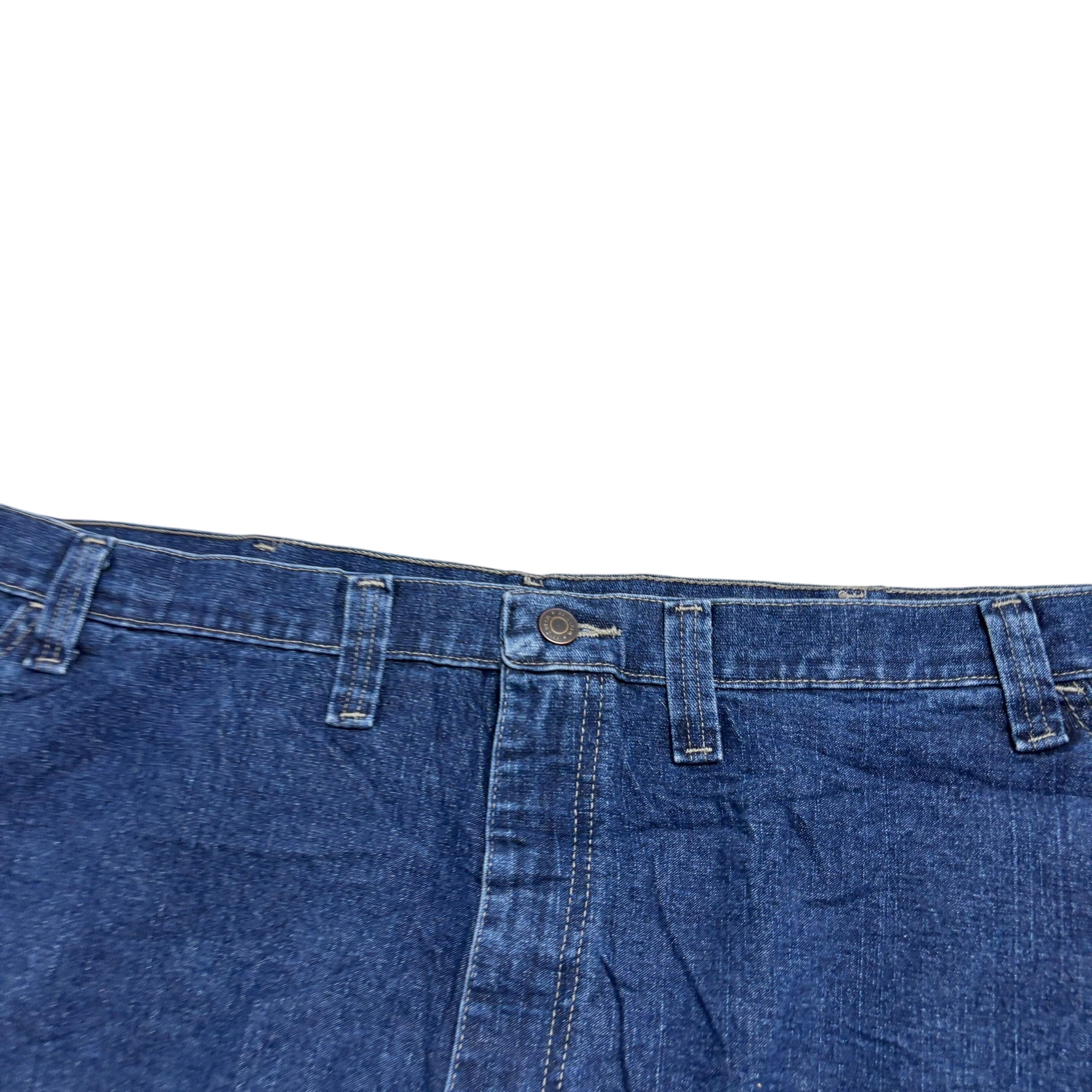 Wrangler Jorts W46 Mens Dark Blue Denim Shorts Relaxed Stretch Carpenter (E)