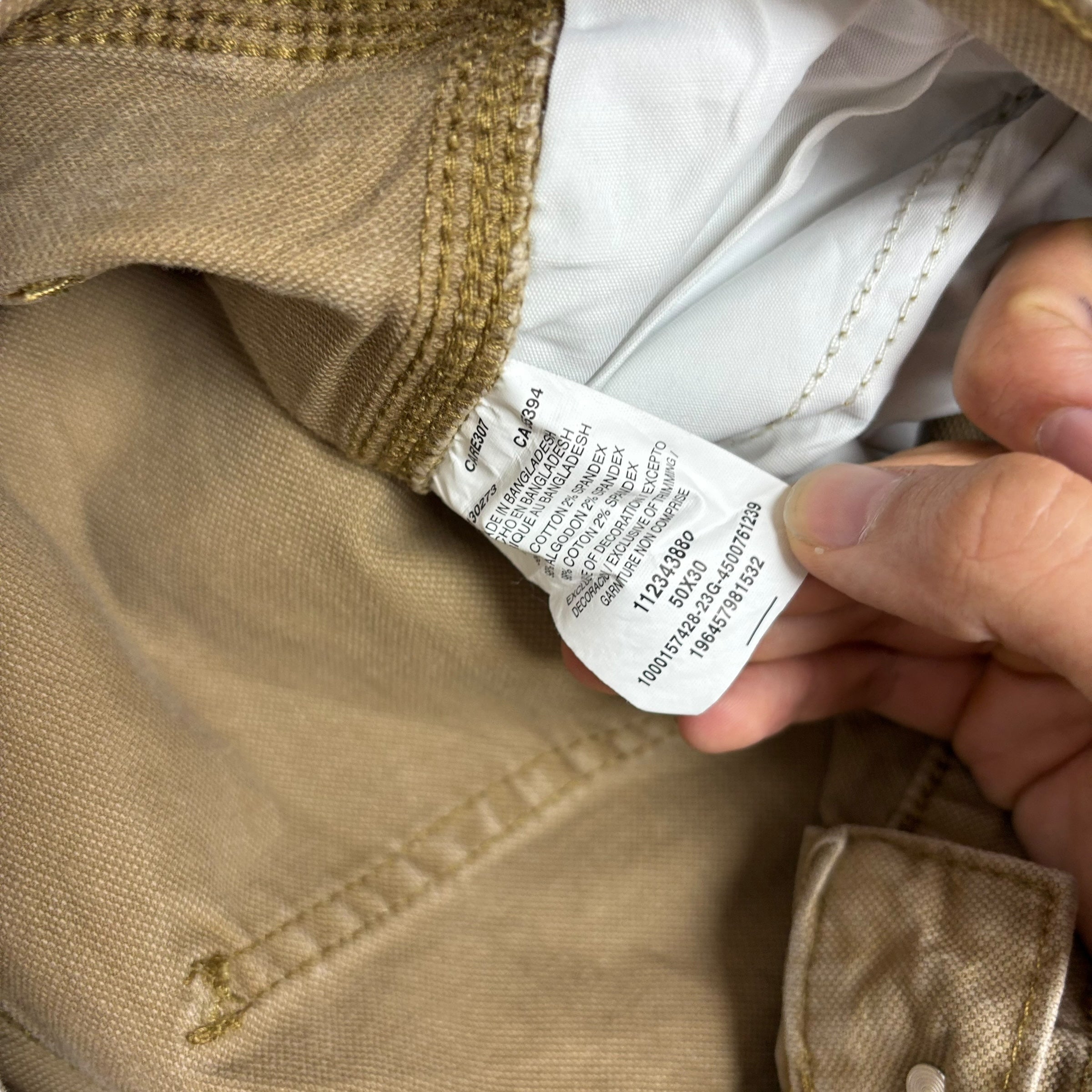 Lee Carpenter Trousers W50 L30 Mens Tan Relaxed Straight Fit Stretch Pants