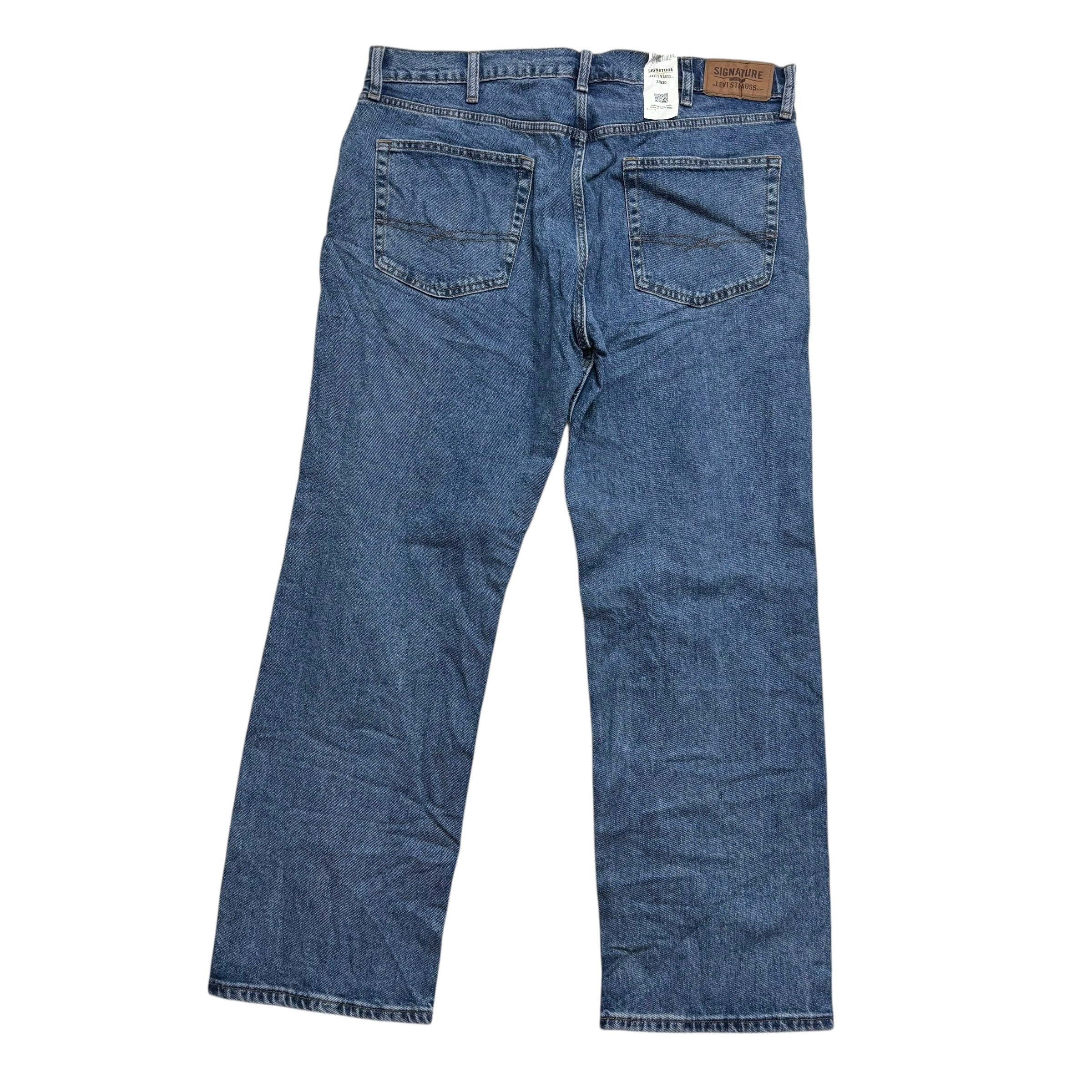 Levis Signature Jeans W38 L30 Mens Mid Blue Baggy Relaxed Fit Stretch (E)