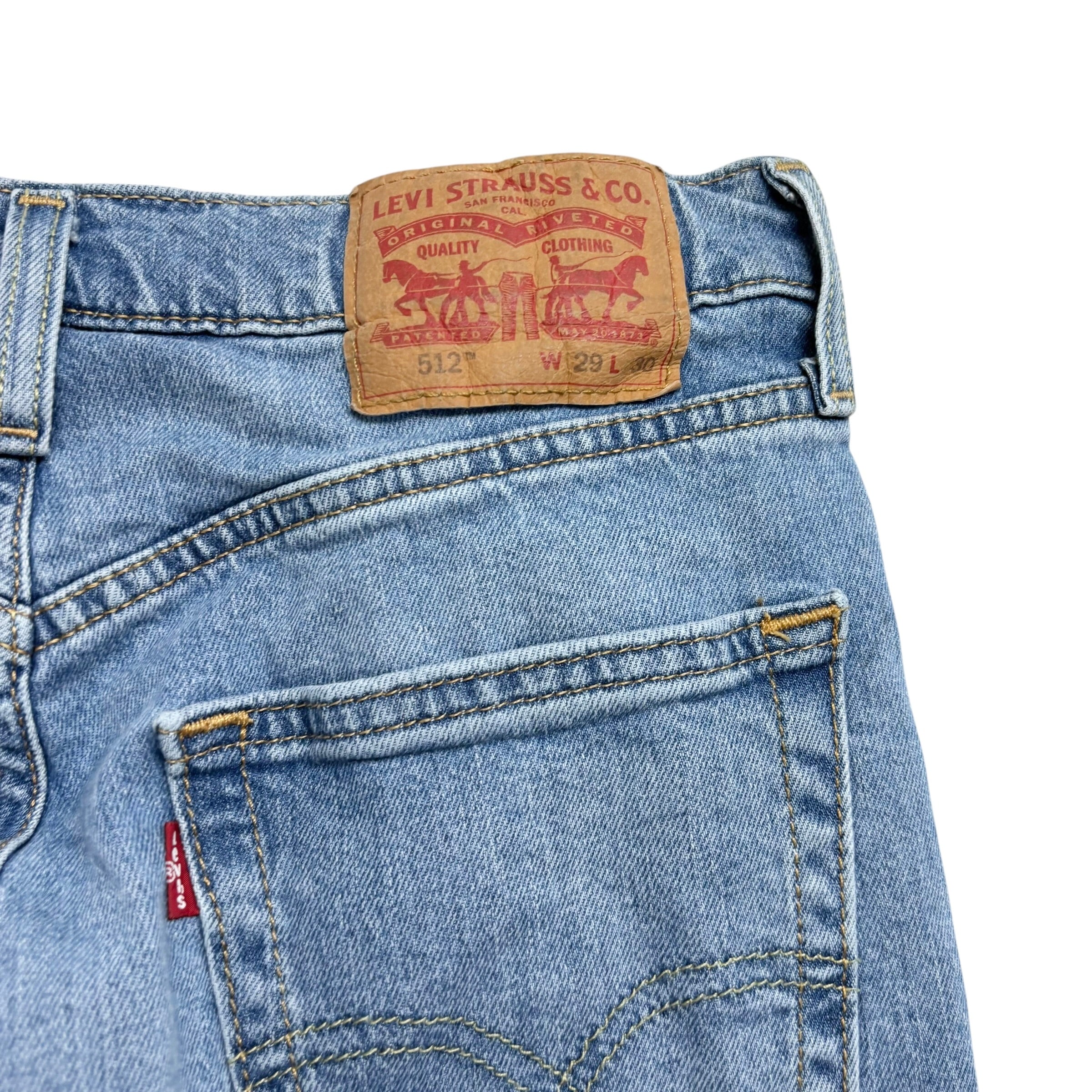 Levis 512 Jeans W29 L30 Mens Light Blue Slim Tapered Fit Stretch Denim (E)