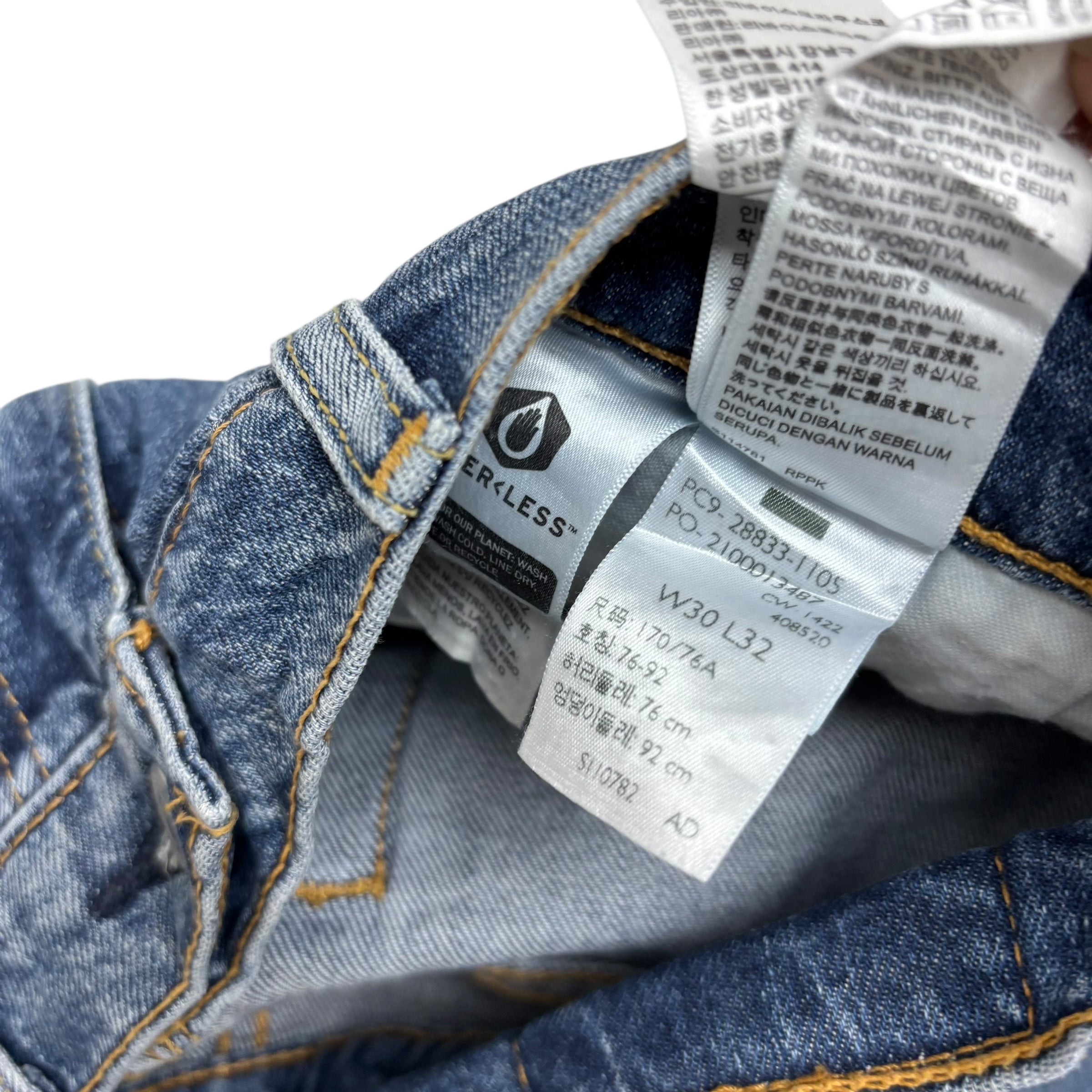 Levis 512 Jeans W30 L31 Mens Mid Blue Slim Tapered Fit Stretch Distressed