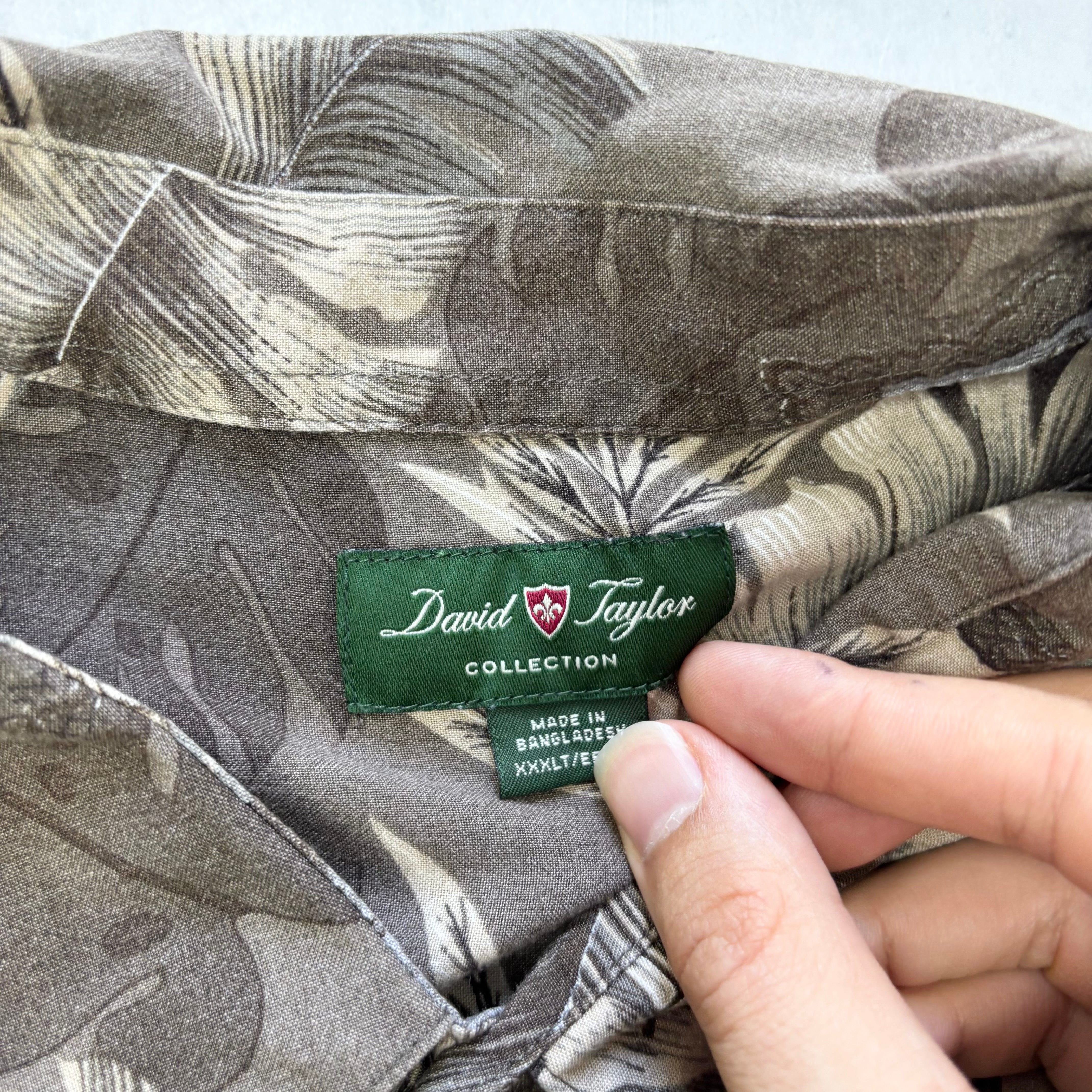 Vintage Hawaiian Shirt Mens 3XL Tall Brown Floral Aloha Short Sleeve Rayon (E)