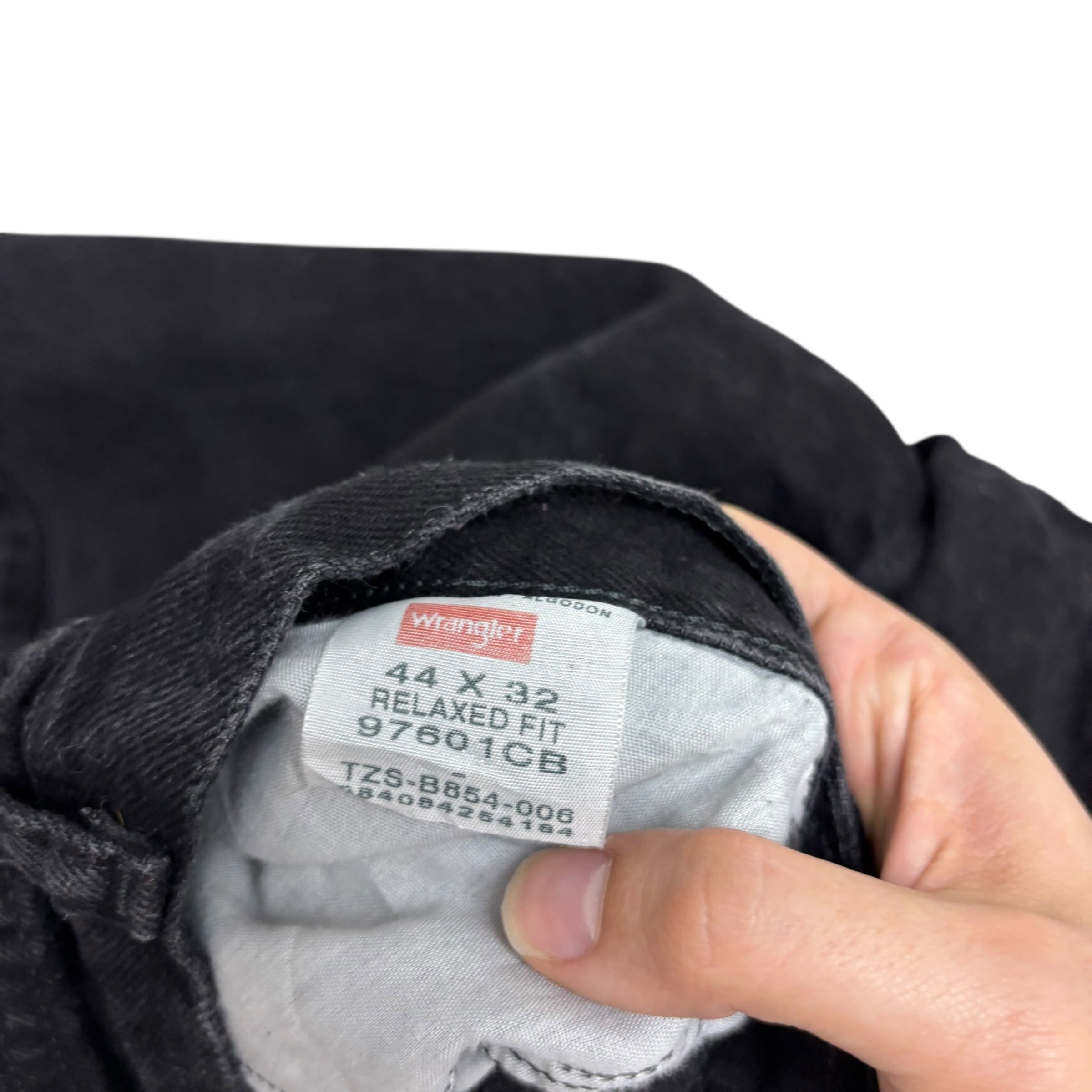 Wrangler Jeans W44 L32 Mens Black Baggy Relaxed Straight Fit Denim (E)