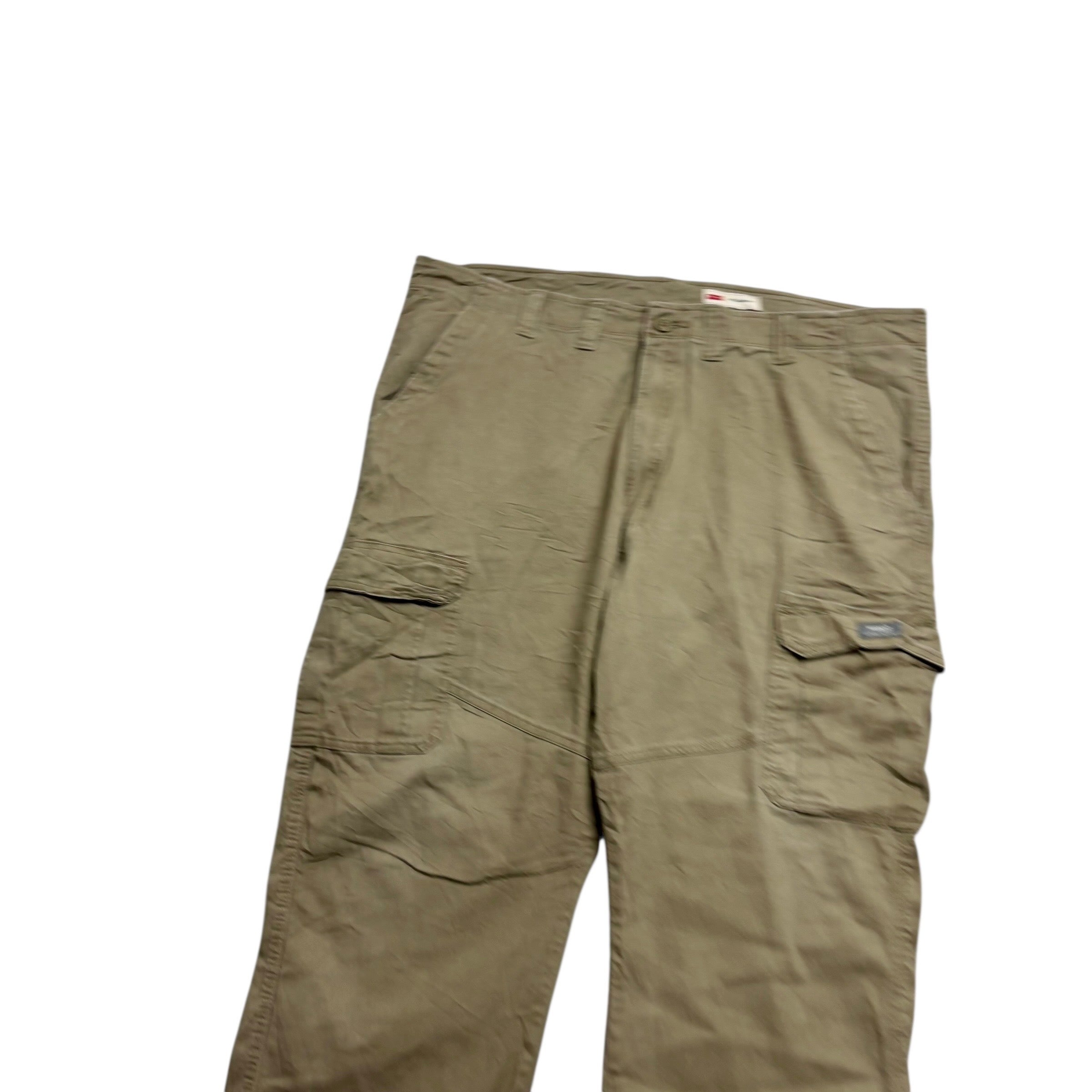 Wrangler Cargo Pants W44 L30 Mens Beige Baggy Relaxed Straight Fit Trousers