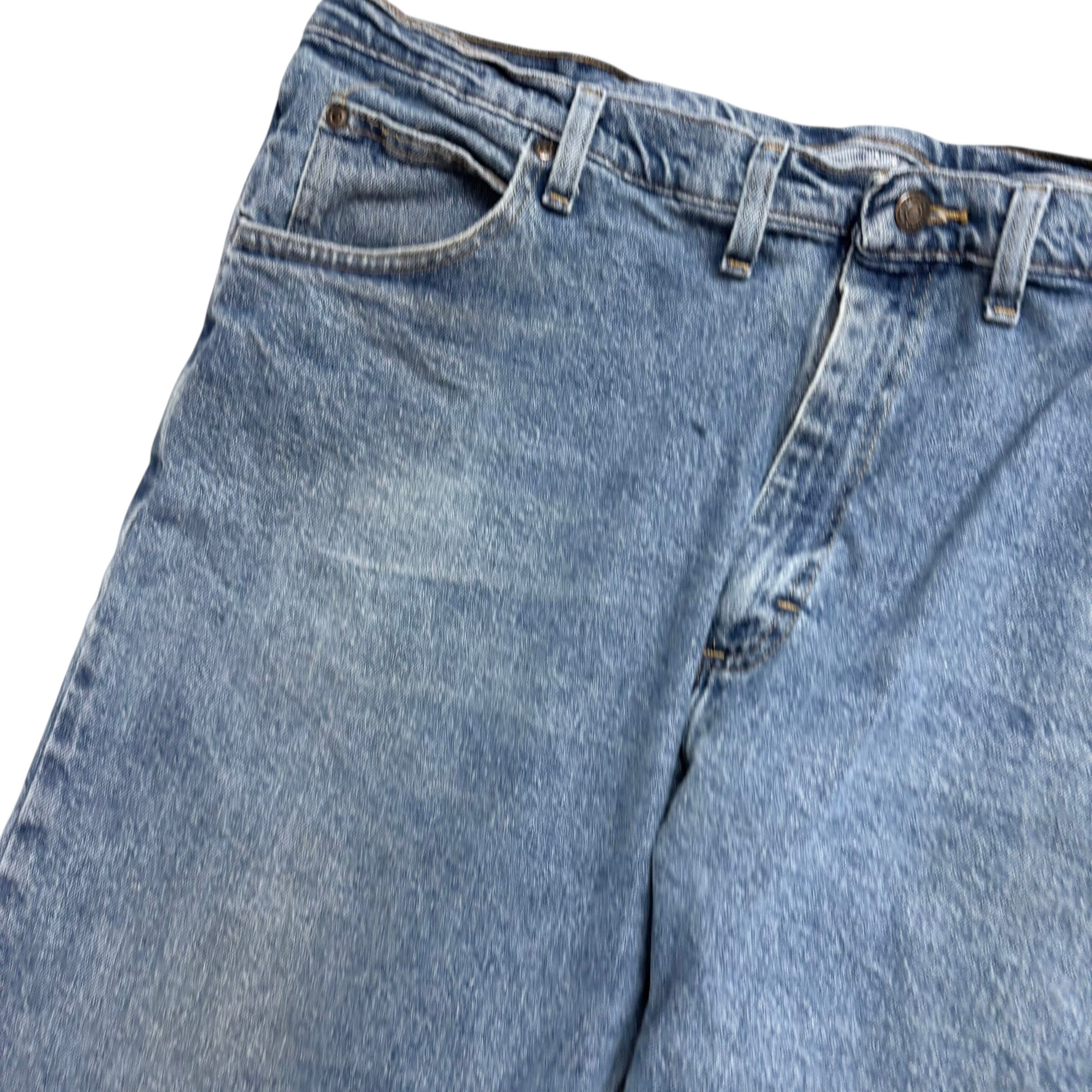 Wrangler Jeans W42 L30 Mens Mid Blue Regular Straight Fit Stretch Denim