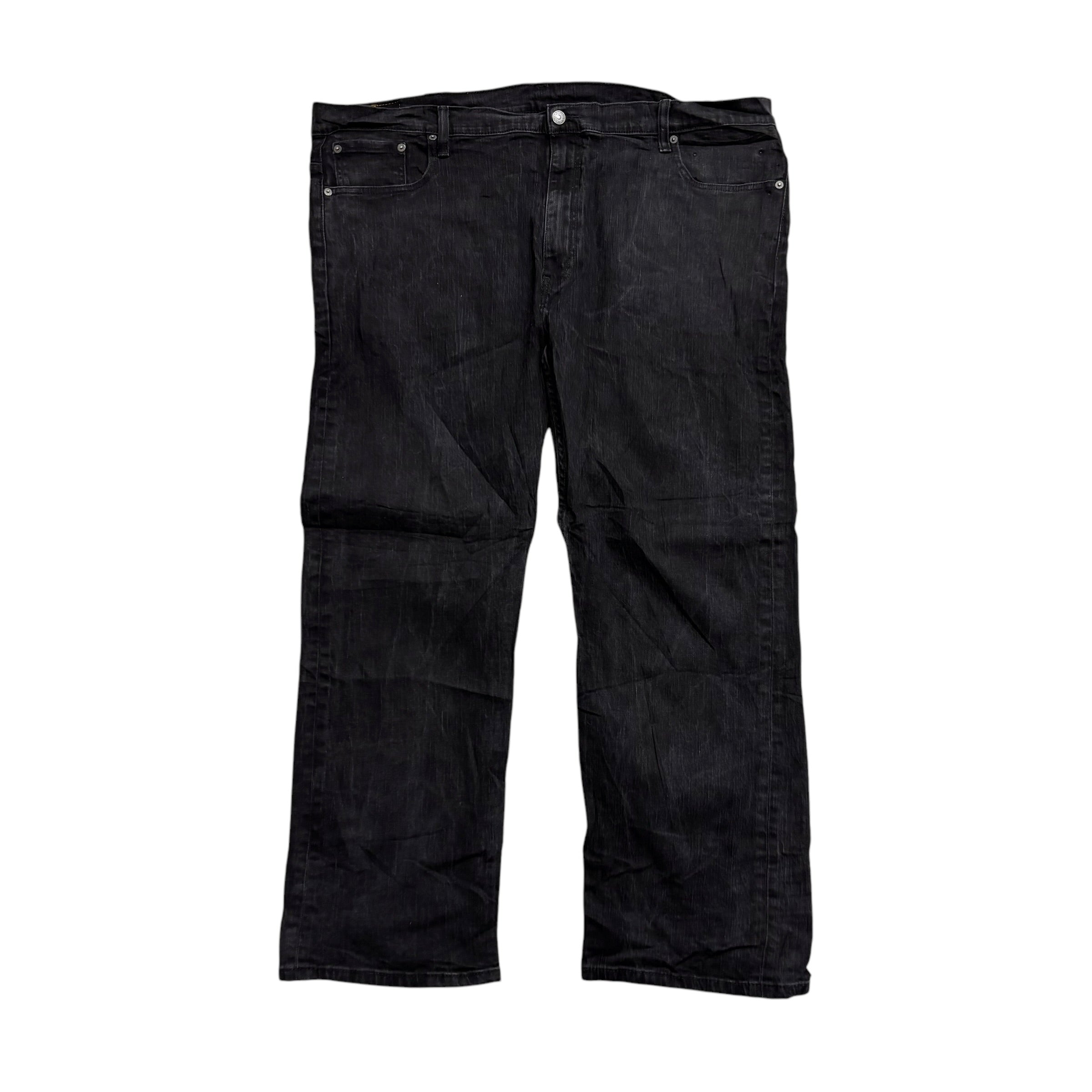Levis 569 Jeans W44 L30 Mens Black Relaxed Straight Fit Stretch Denim