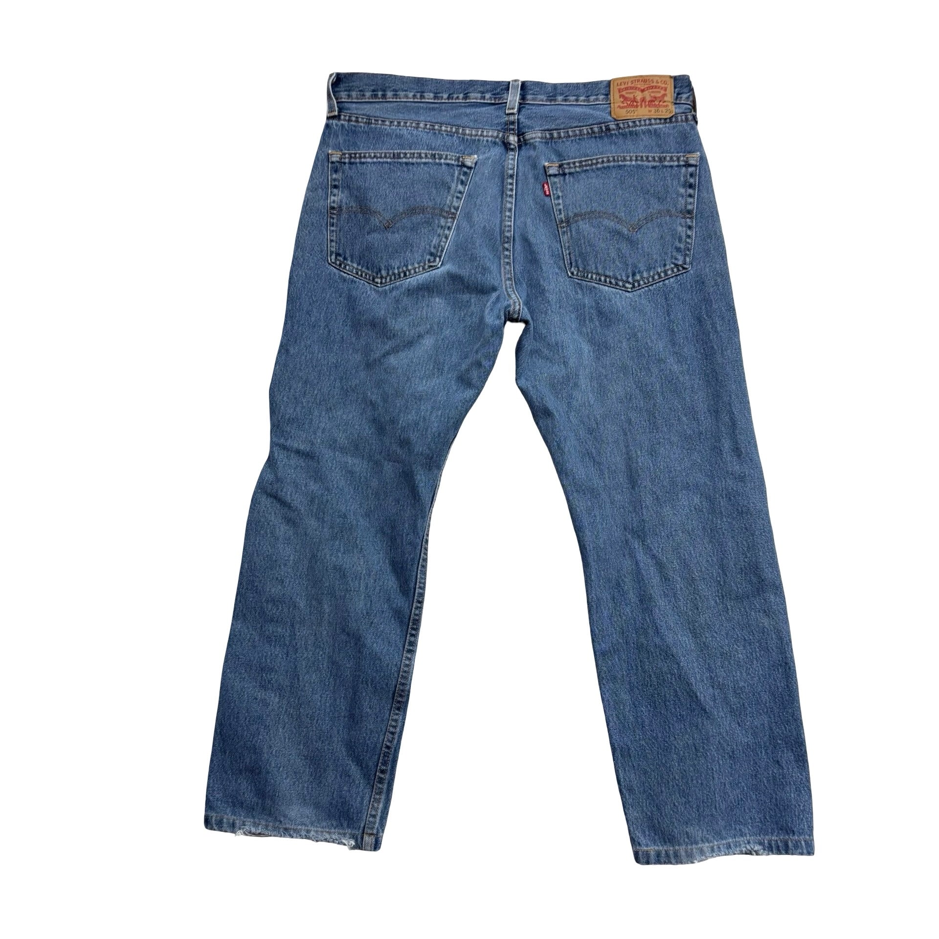 Levis 505 Jeans W36 L26 Mens Light Blue Regular Straight Fit Denim (F)