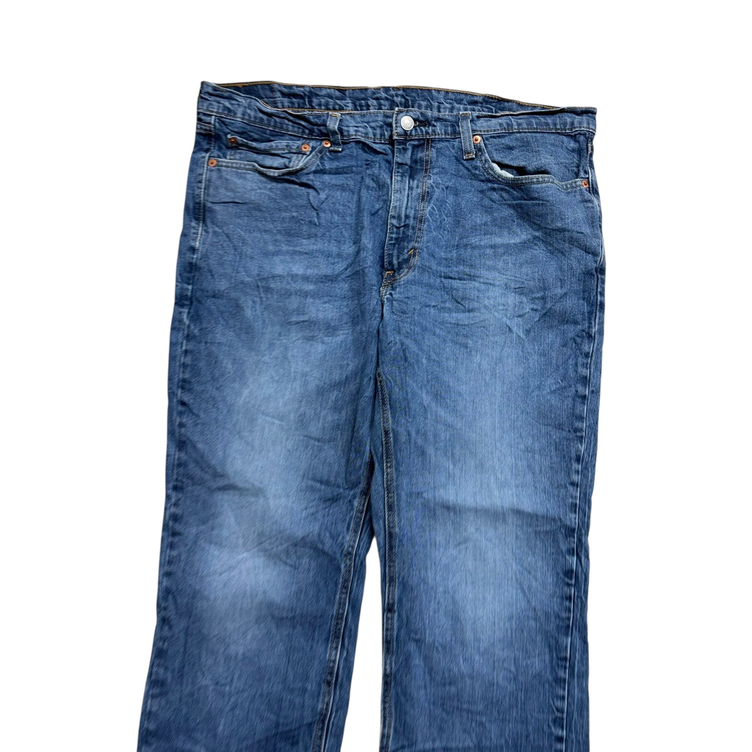 Levis 541 Jeans W38 L29 Mens Mid Blue Athletic Tapered Fit Stretch Denim (E)