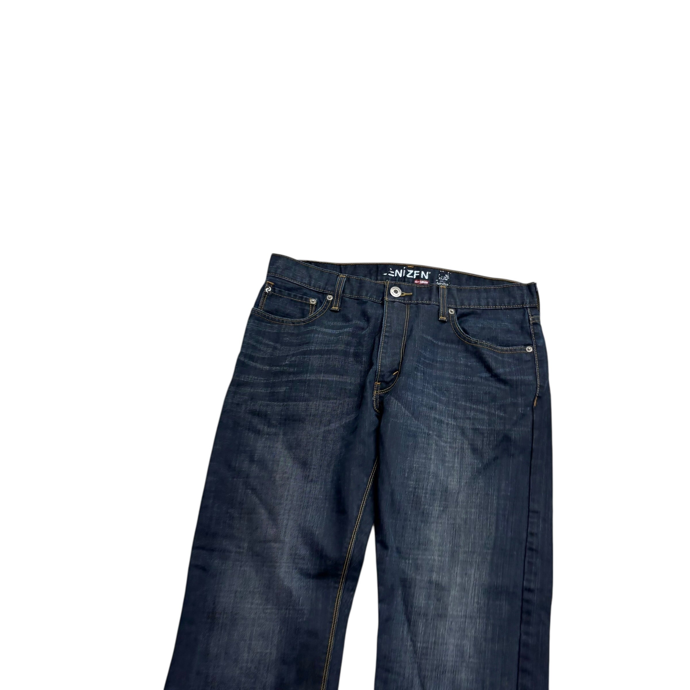 Levis Denizen Jeans W36 L29 Mens Dark Blue Relaxed Straight Vintage Denim (E)