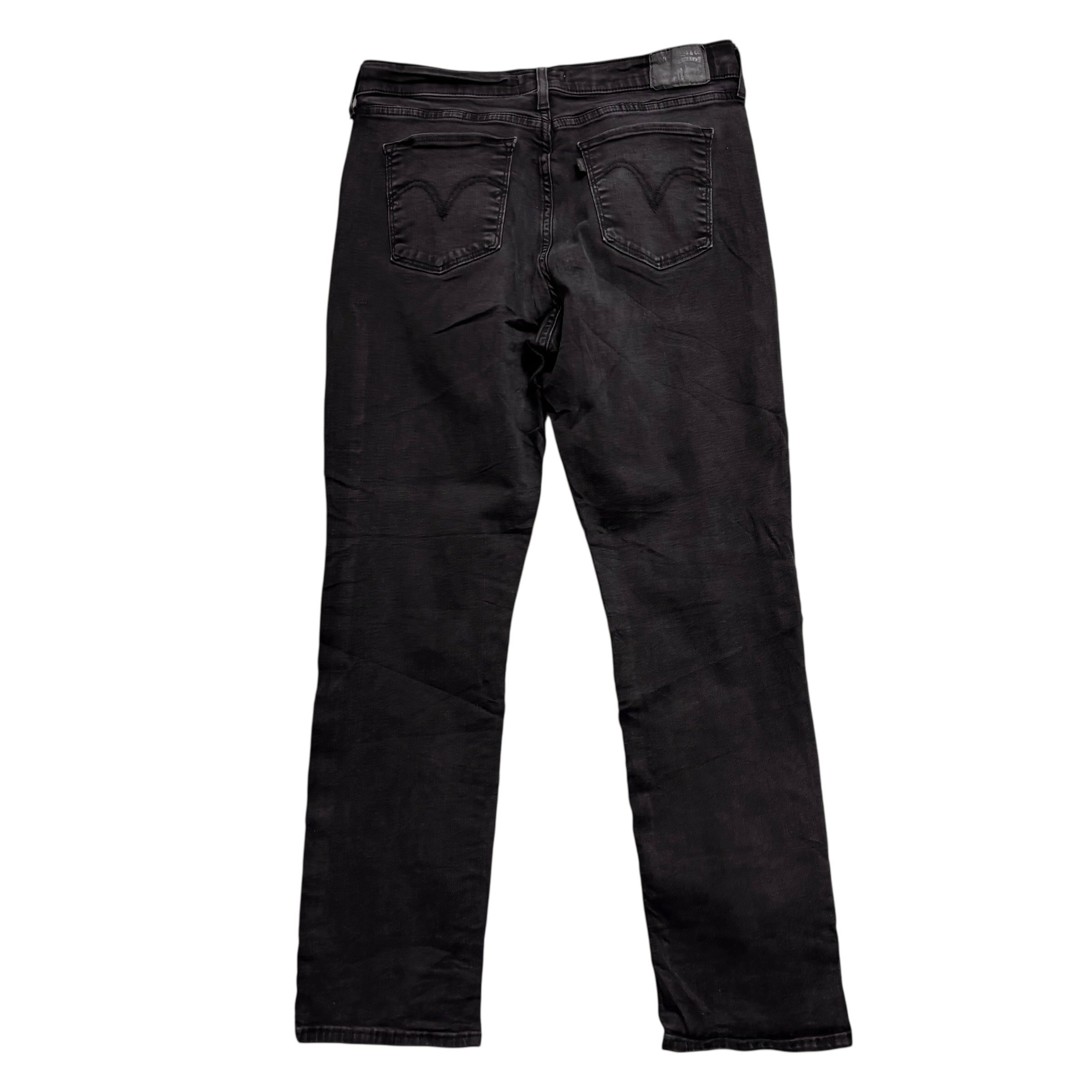 Levis Jeans W30 L29 Womens Classic Straight Black Stretch Denim