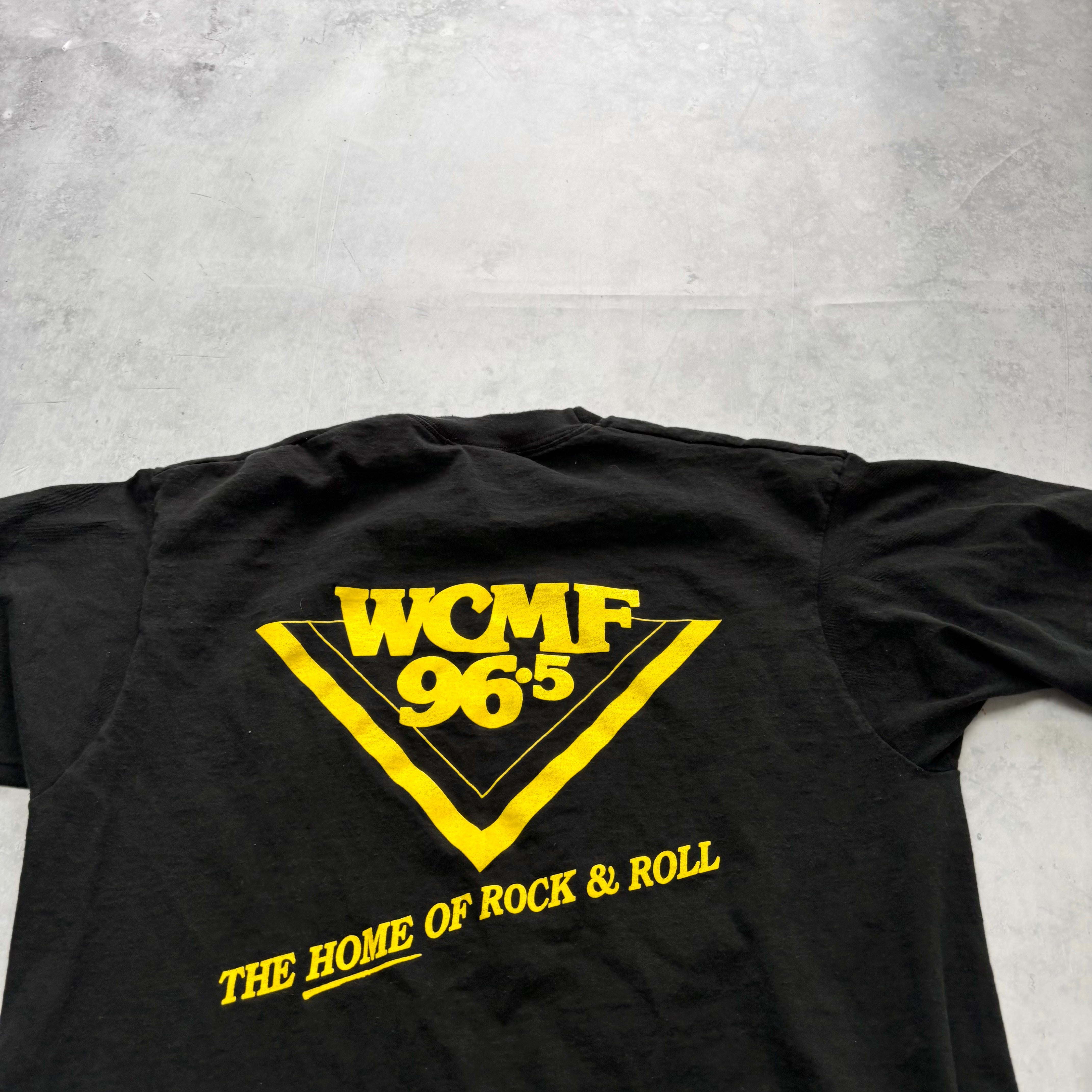 Vintage T Shirt Mens Large Black Single Stitch Graphic Print 90s Radio USA (E)