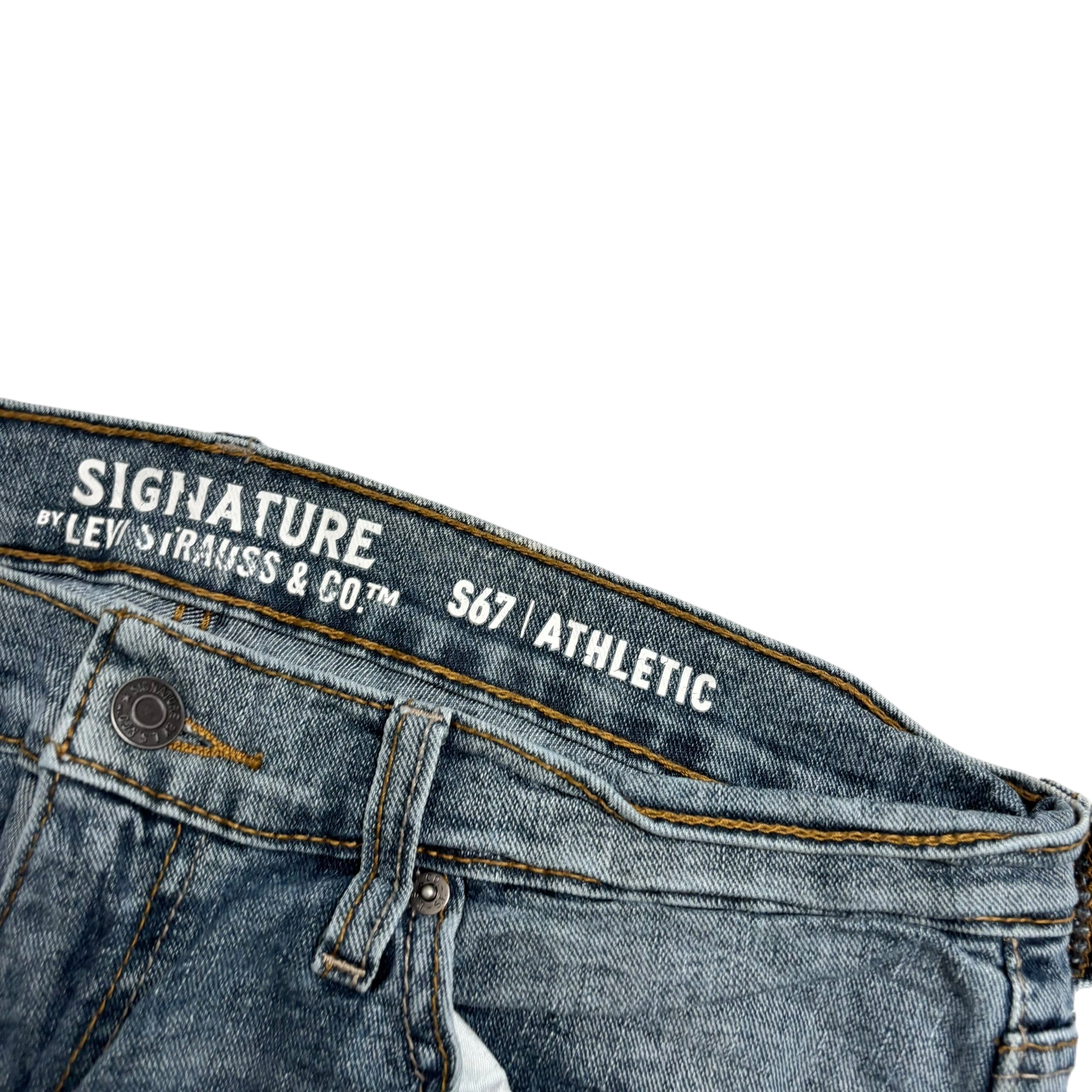 Levis Signature Jeans W34 L29 Mens Blue Athletic Straight Fit Stretch Denim
