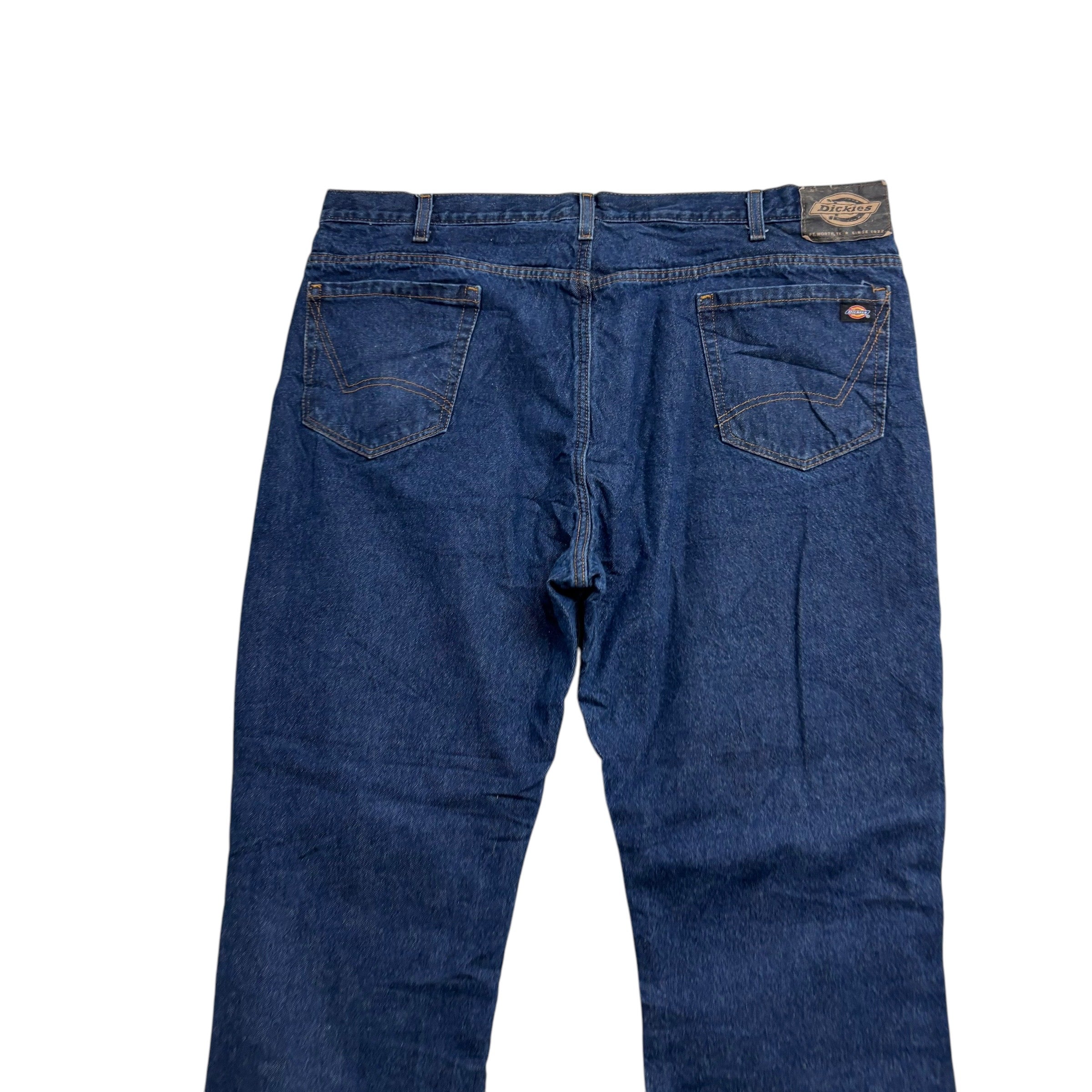 Dickies Jeans W42 L30 Mens Dark Blue Relaxed Straight Fit Denim (E)