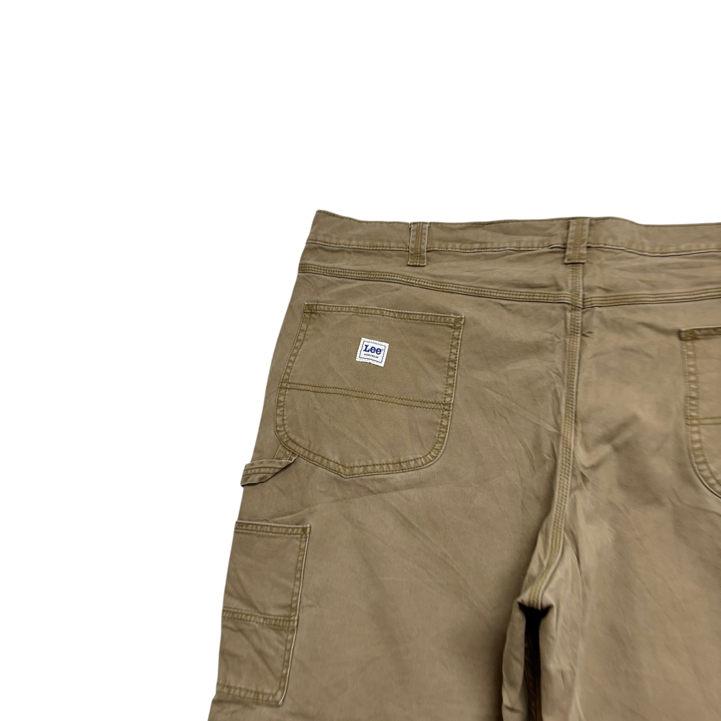 Lee Carpenter Trousers W50 L30 Mens Tan Relaxed Straight Fit Stretch Pants