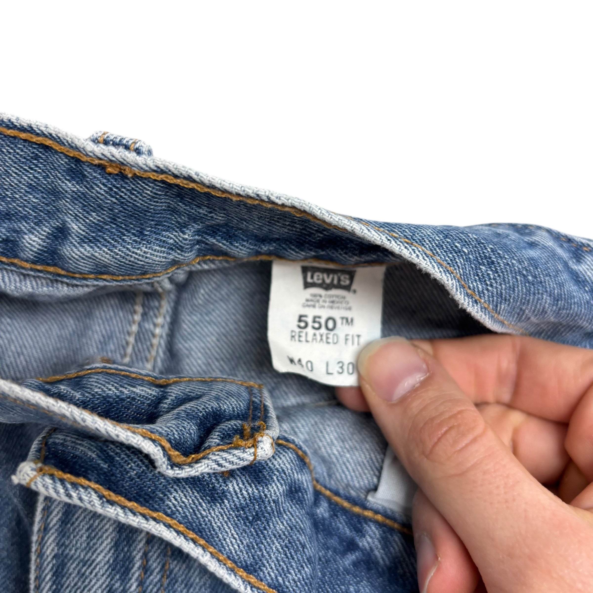 Levis 550 Jeans W38 L30 Mens Light Blue Baggy Relaxed Straight Fit Vintage Denim