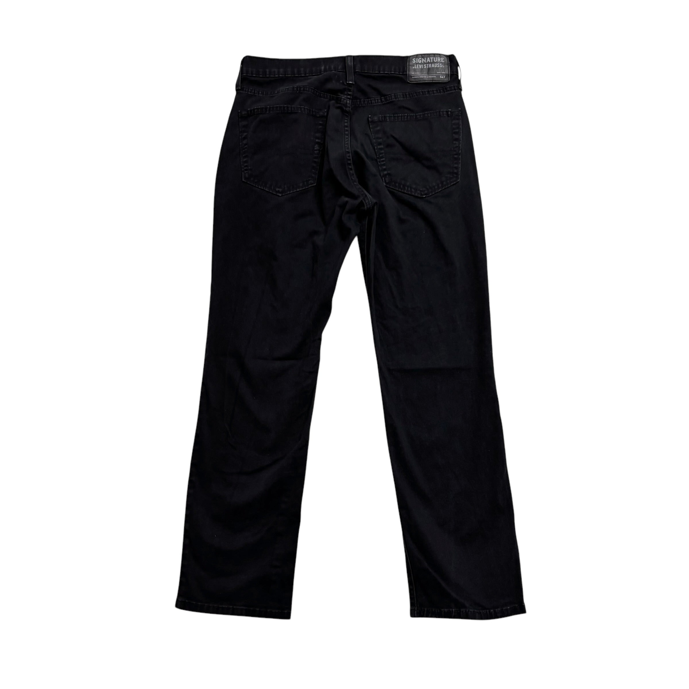 Levis Signature Trousers W31 L29 Mens Black Athletic Fit Stretch Pants (E)