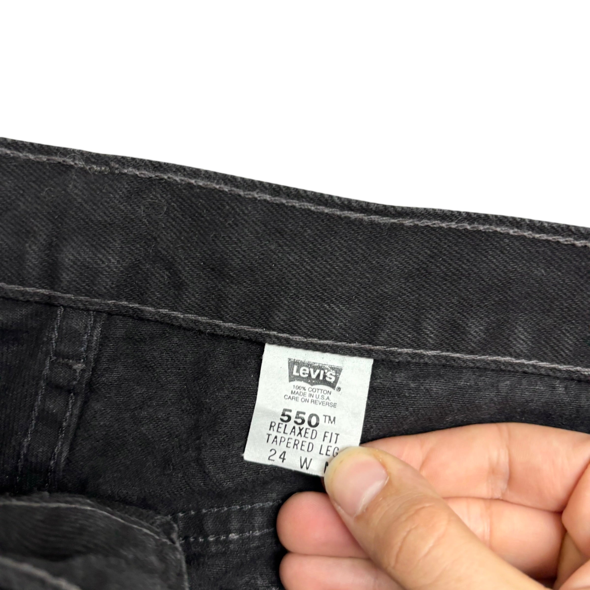 Levis 550 Jeans W40 L31 Womens Black Relaxed Tapered Vintage USA Made (E)