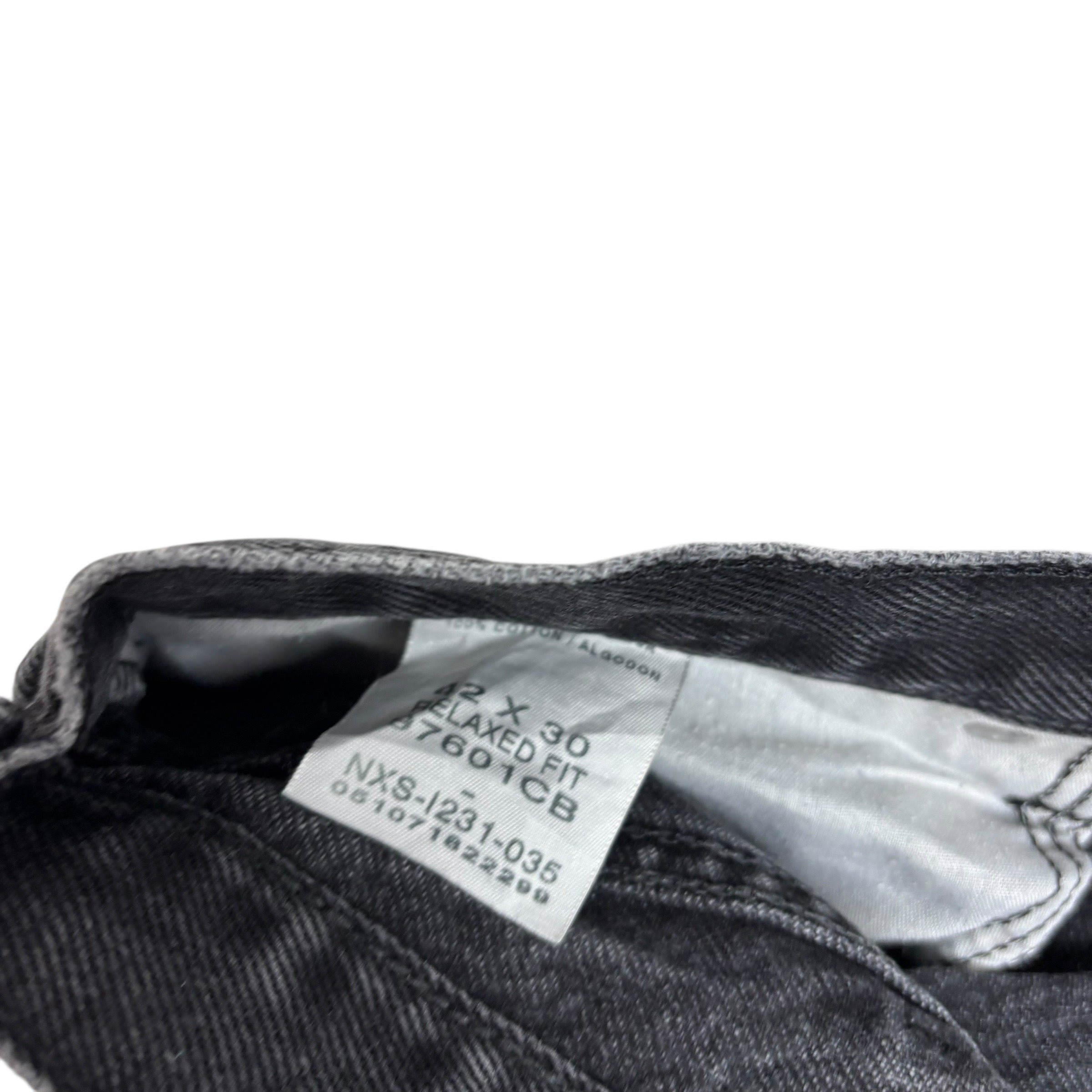 Wrangler Jeans W42 L30 Mens Black Relaxed Straight Fit Baggy Denim