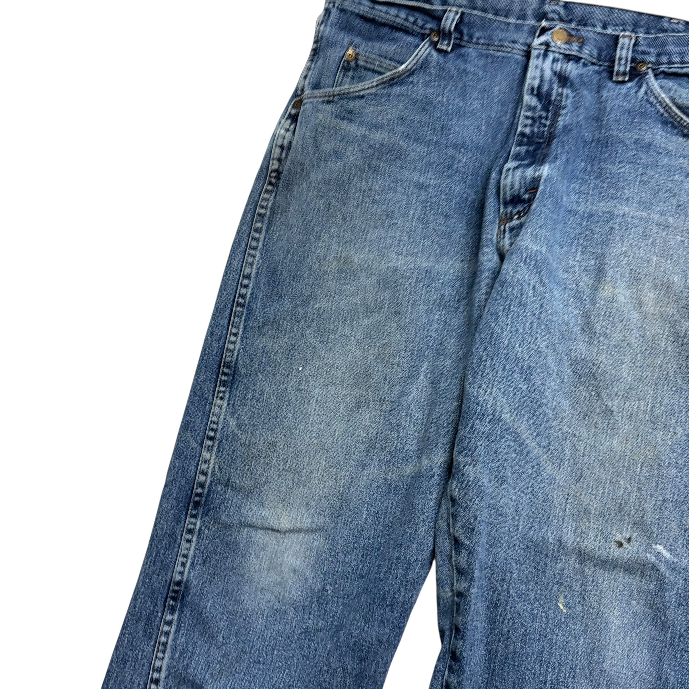 Wrangler Jeans W36 L30 Mens Mid Blue Relaxed Tapered Fit Vintage Denim (F)