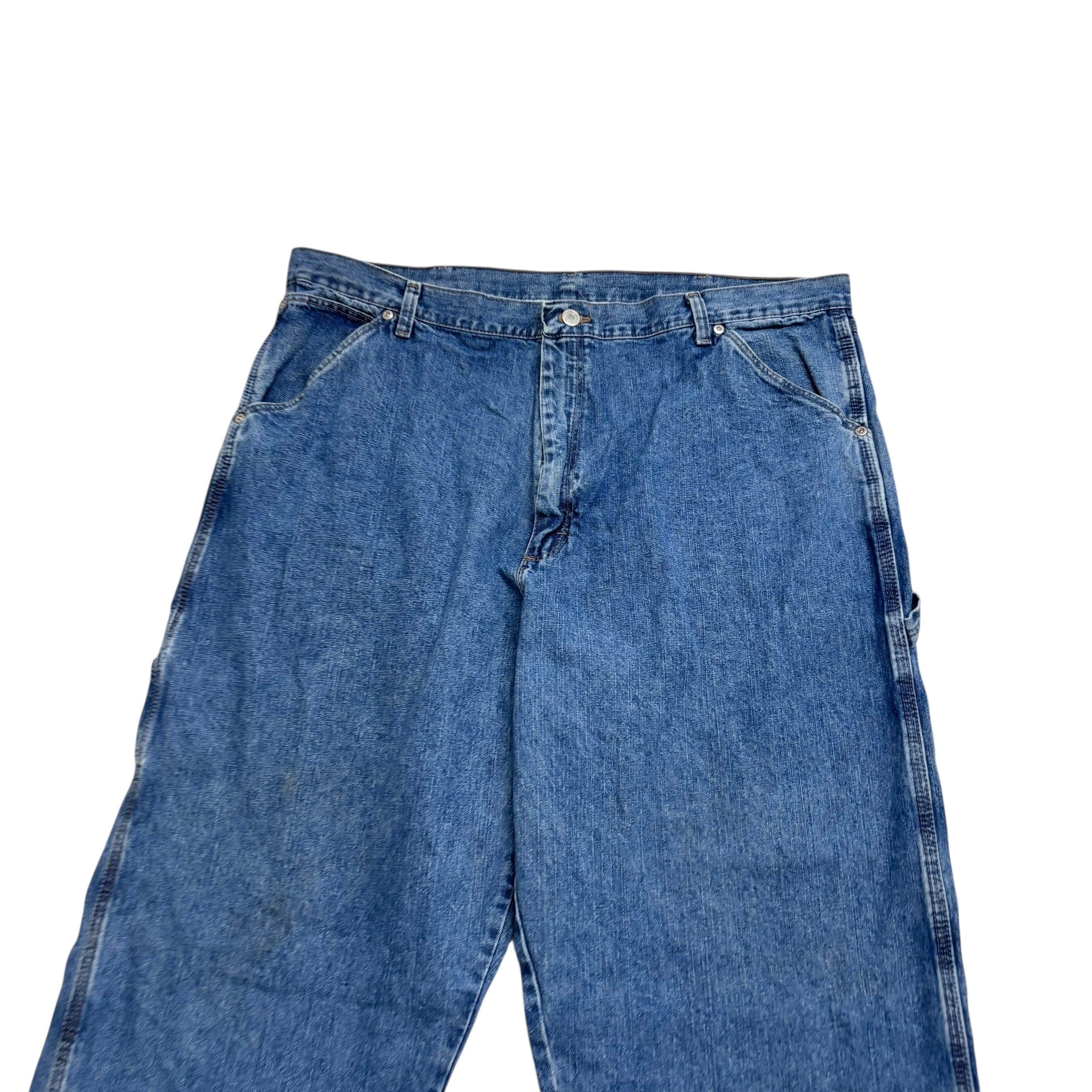 Wrangler Carpenter Jeans W40 L32 Mens Mid Blue Baggy Relaxed Fit Denim