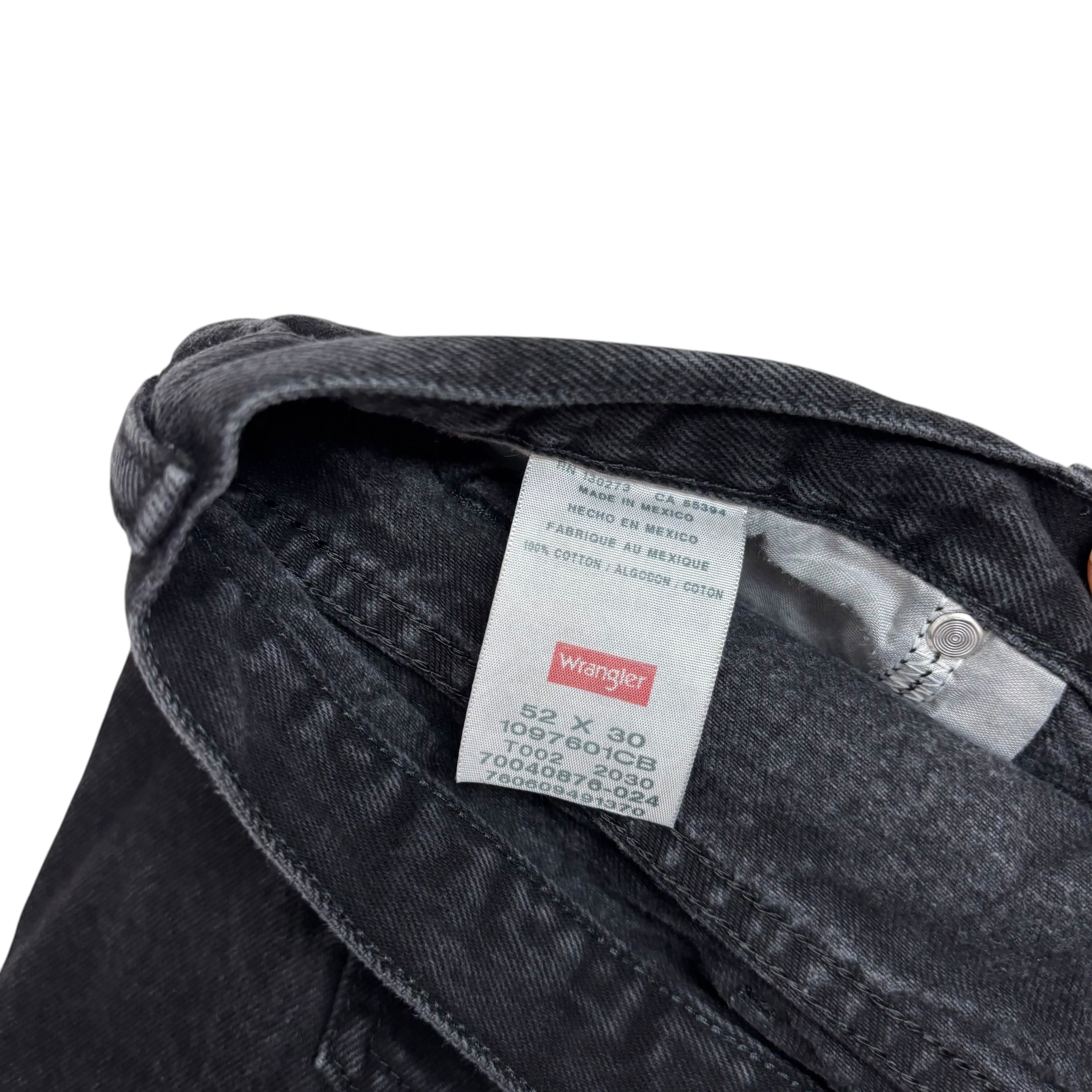 Wrangler Jeans W52 L30 Mens Black Relaxed Straight Fit Denim (E)