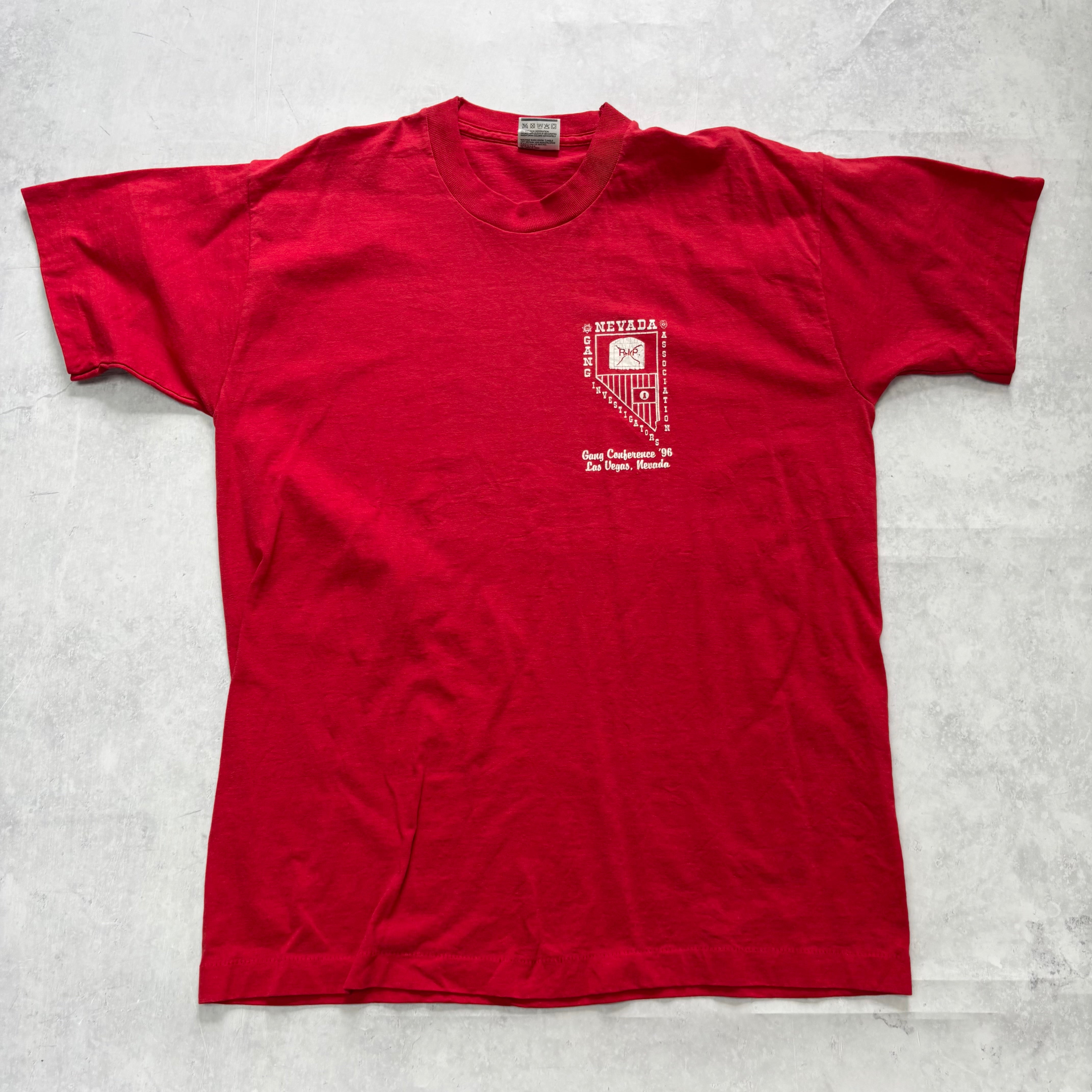 Vintage T Shirt Mens Medium Red Single Stitch Graphic Print 90s USA (E)