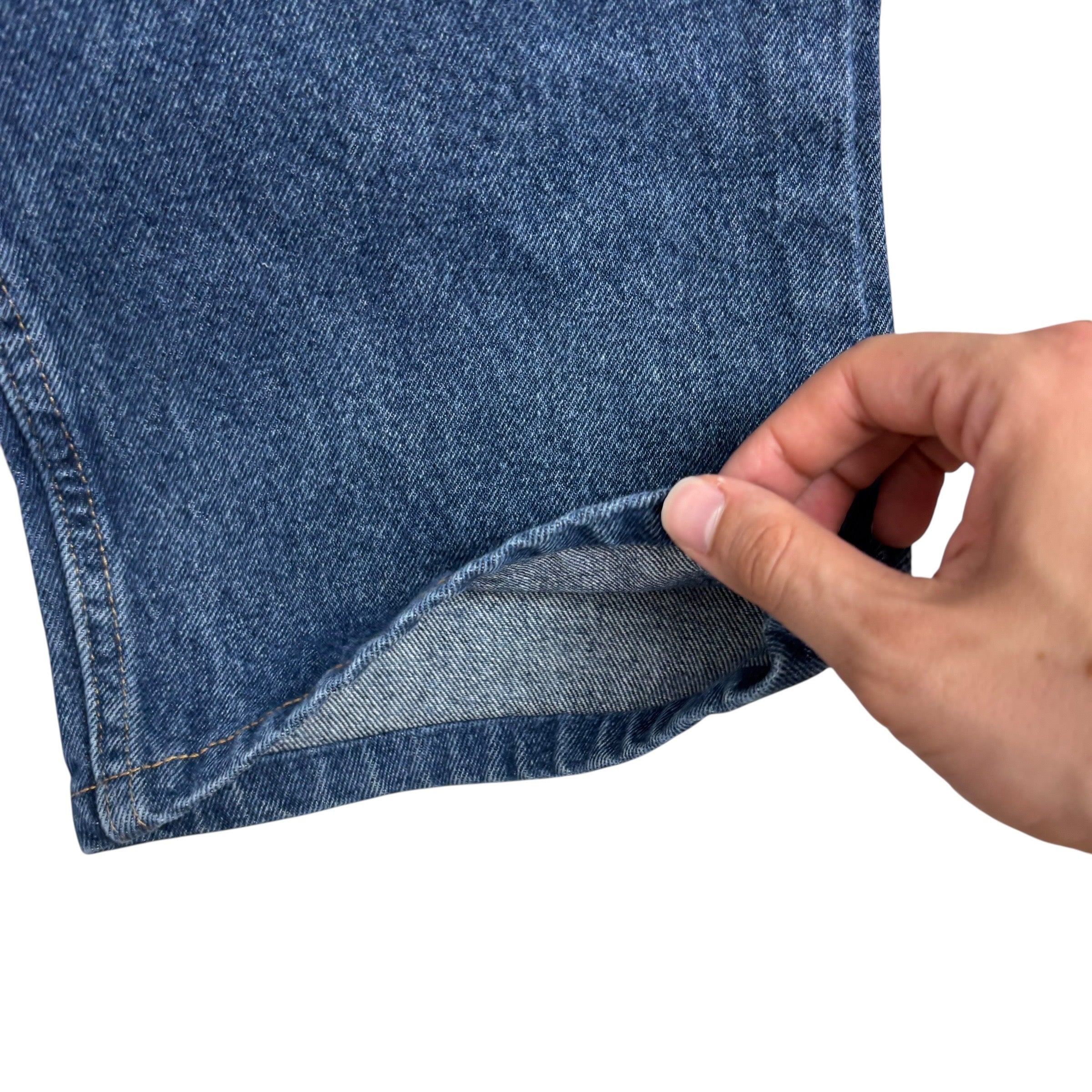 Wrangler Jeans W40 L28 Mens Mid Blue Relaxed Straight Fit Denim (F)