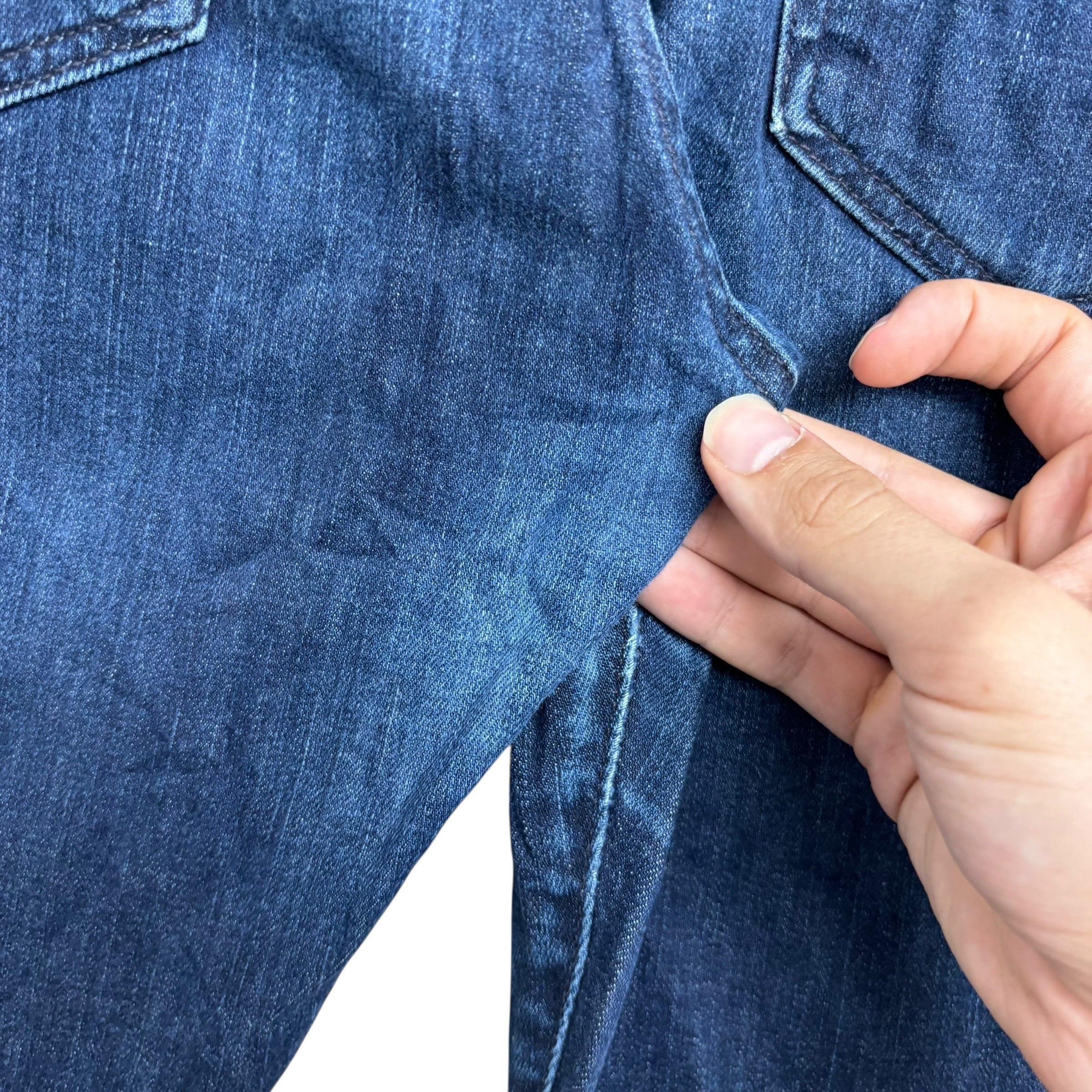 Levis 513 Jeans W32 L30 Mens Dark Blue Slim Straight Fit Stretch Denim