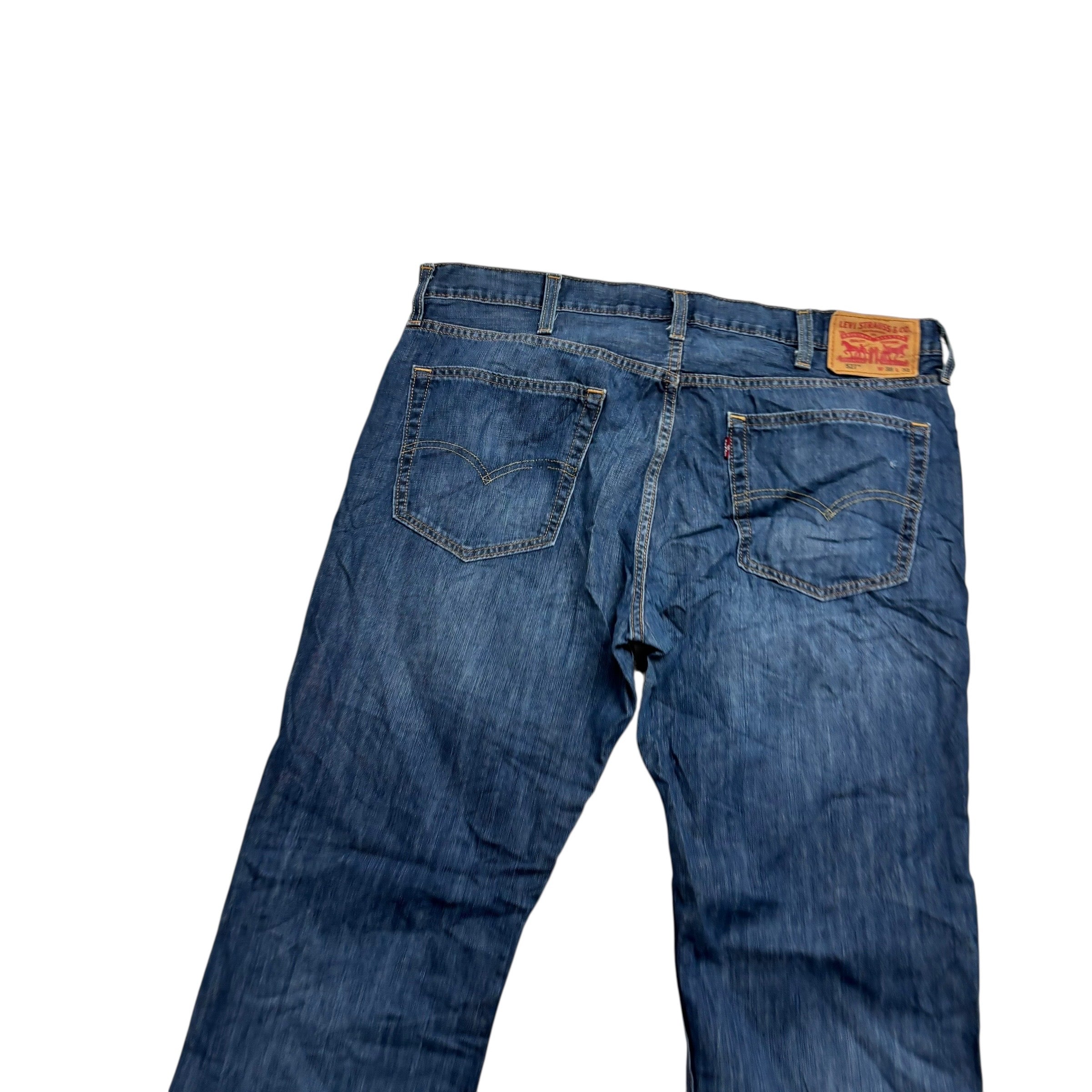 Levis 527 Jeans W38 L32 Mens Dark Blue Slim Bootcut Fit Denim