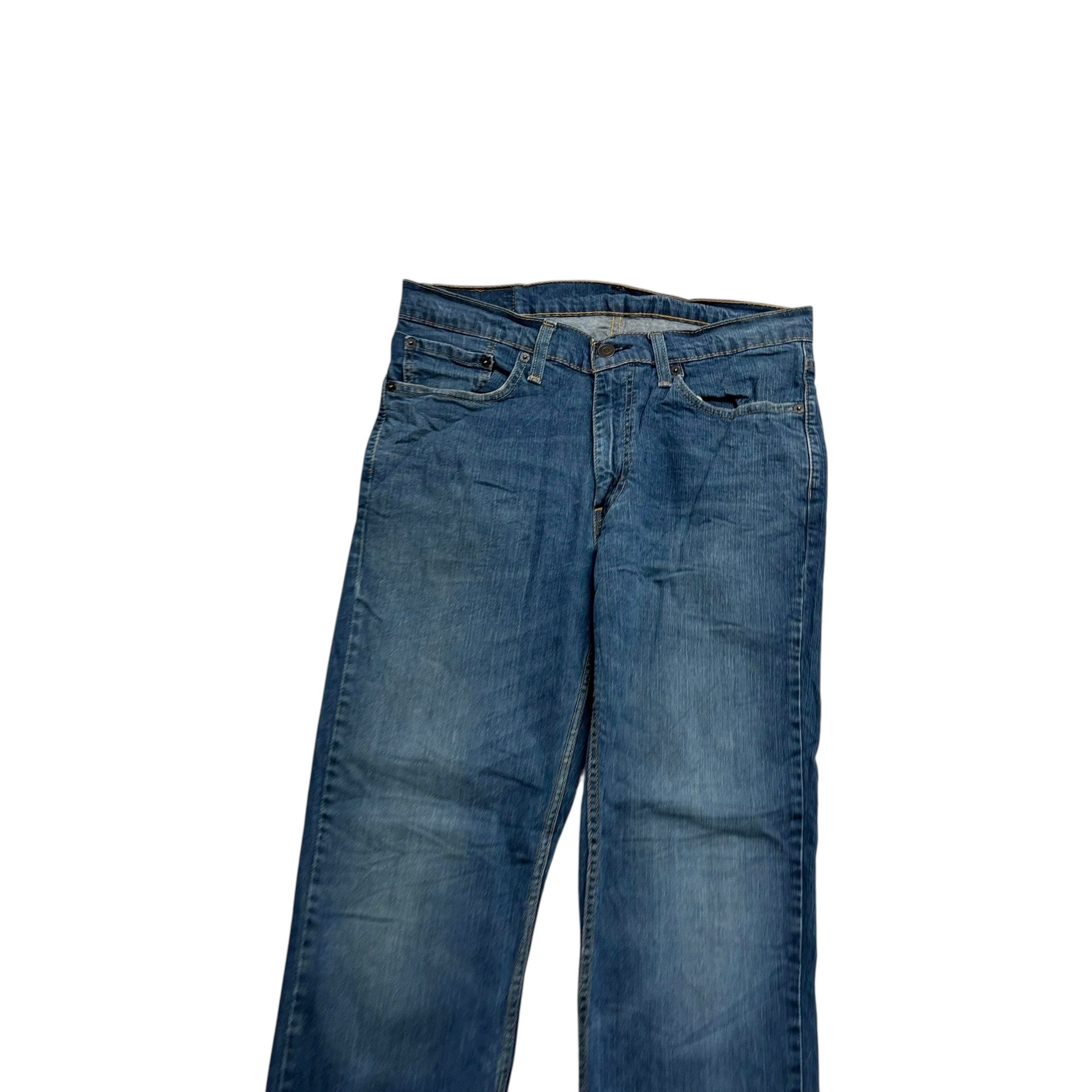 Levis 514 Jeans W33 L32 Mens Dark Blue Regular Straight Fit Stretch Denim (E)