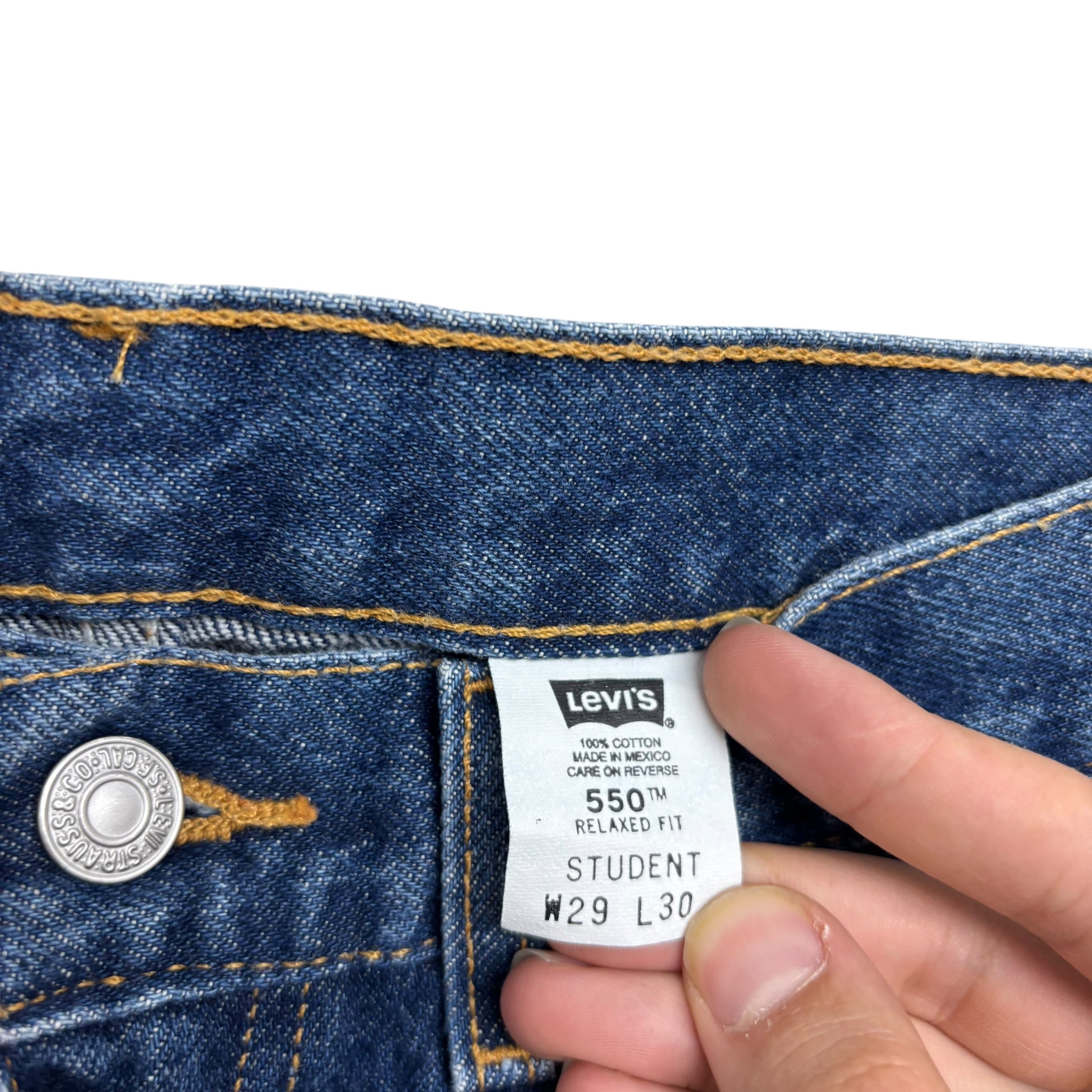 Levis 550 Student Jeans W28 L30 Womens Relaxed Blue Vintage Denim (E)