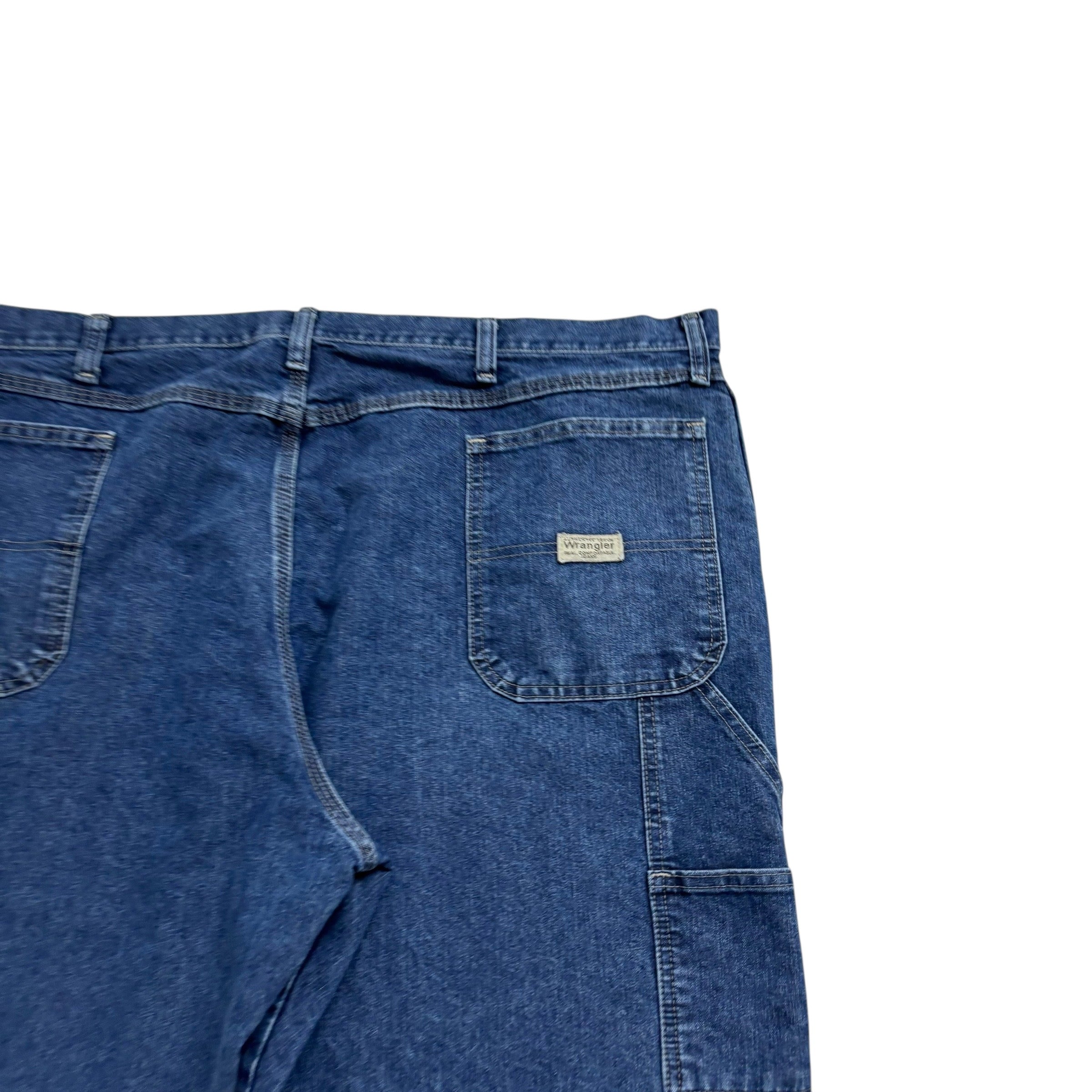 Wrangler Carpenter Jeans W46 L30 Mens Mid Blue Relaxed Straight Fit Denim (E)