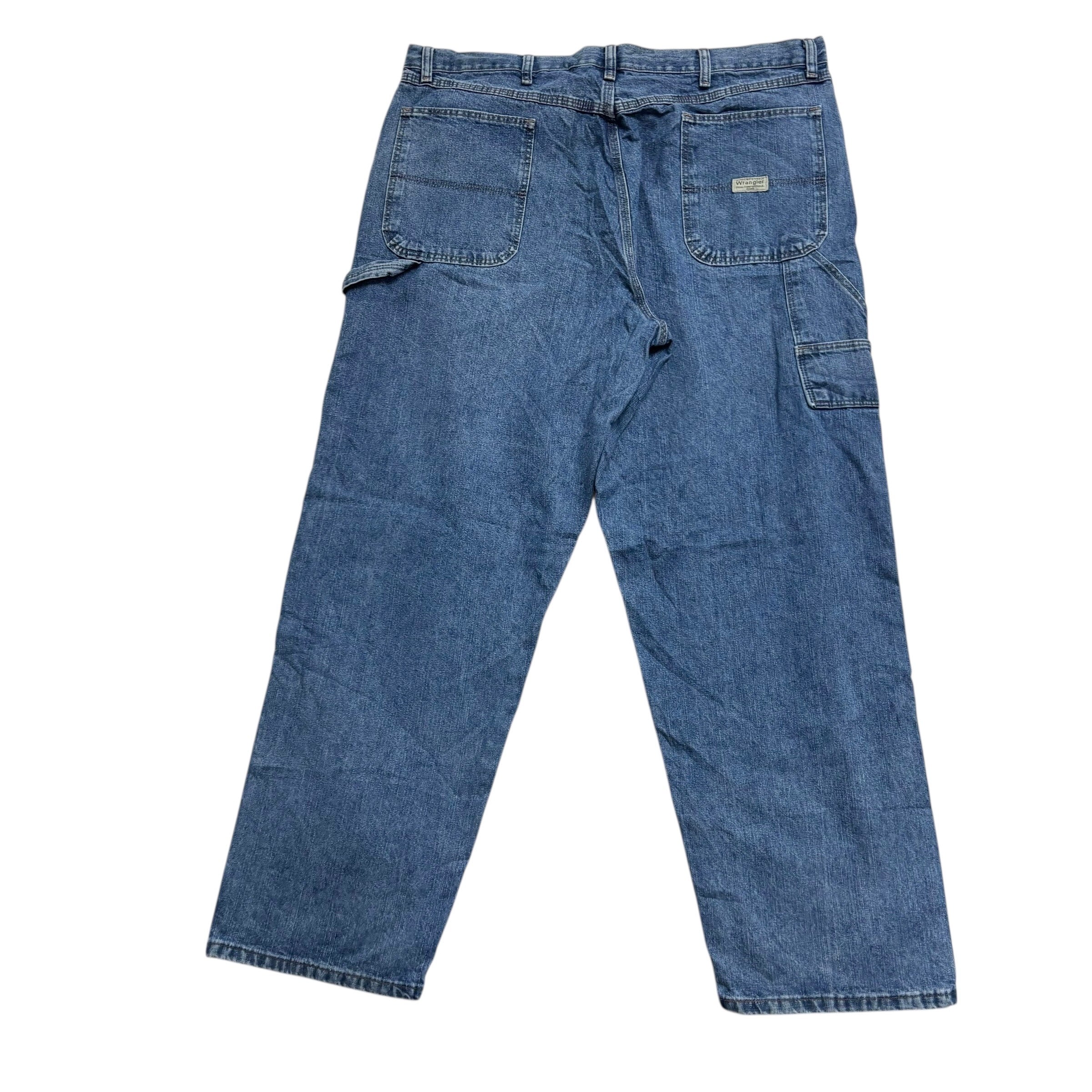 Wrangler Carpenter Jeans W40 L32 Mens Mid Blue Relaxed Straight Fit Denim (E)