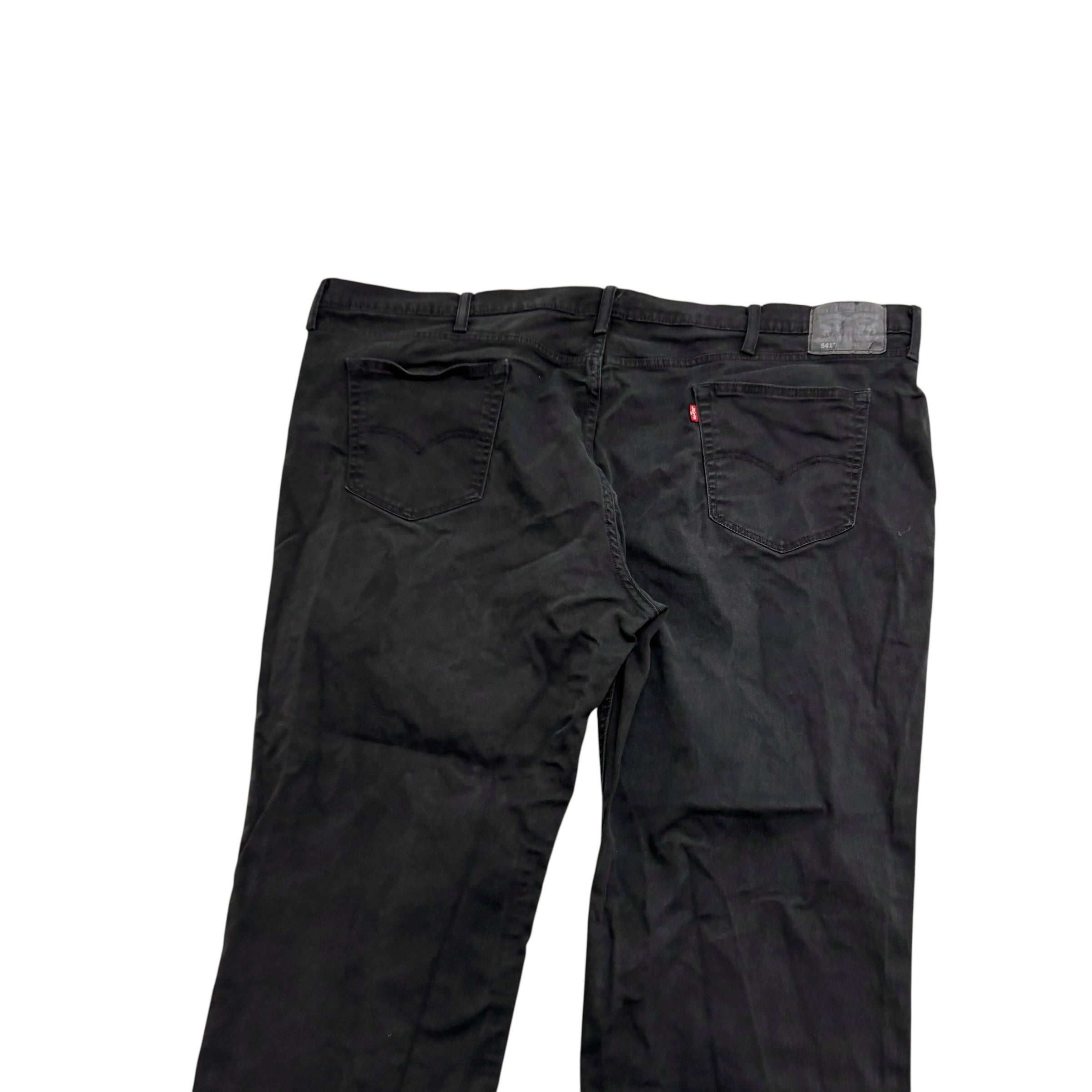 Levis 541 Jeans W52 L29 Mens Black Athletic Tapered Fit Stretch Denim (F)