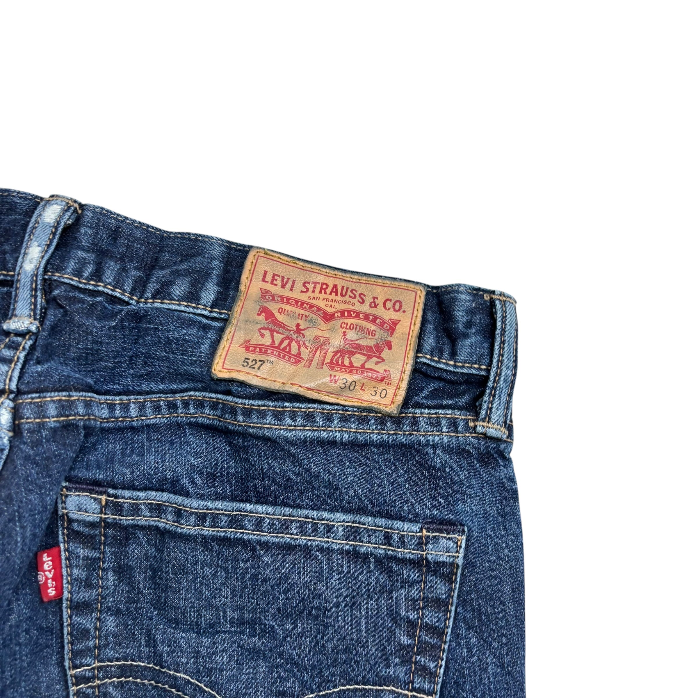 Levis 527 Jeans W30 L30 Mens Dark Blue Slim Bootcut Fit Denim (F)