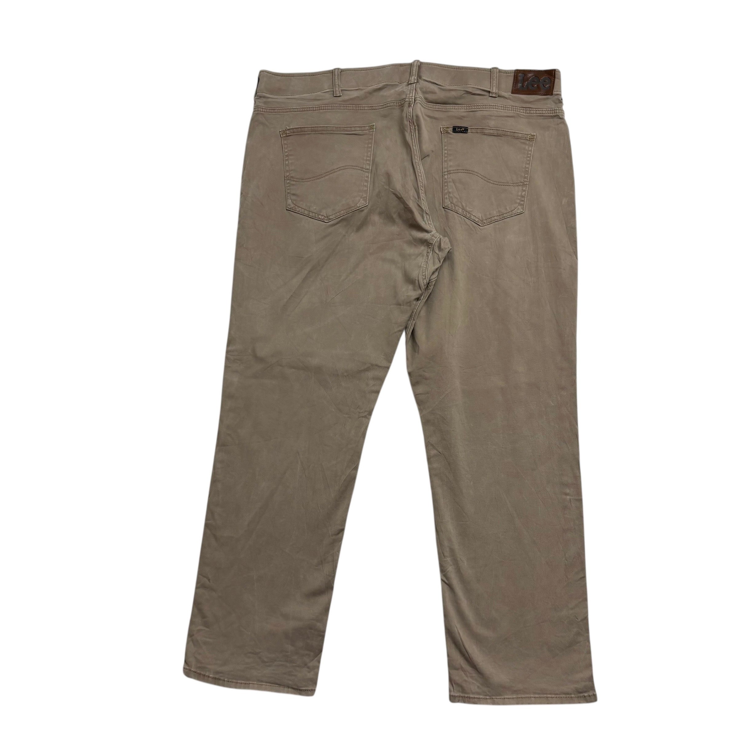 Lee Trousers W42 L29 Mens Brown Regular Tapered Fit Stretch Pants (E)