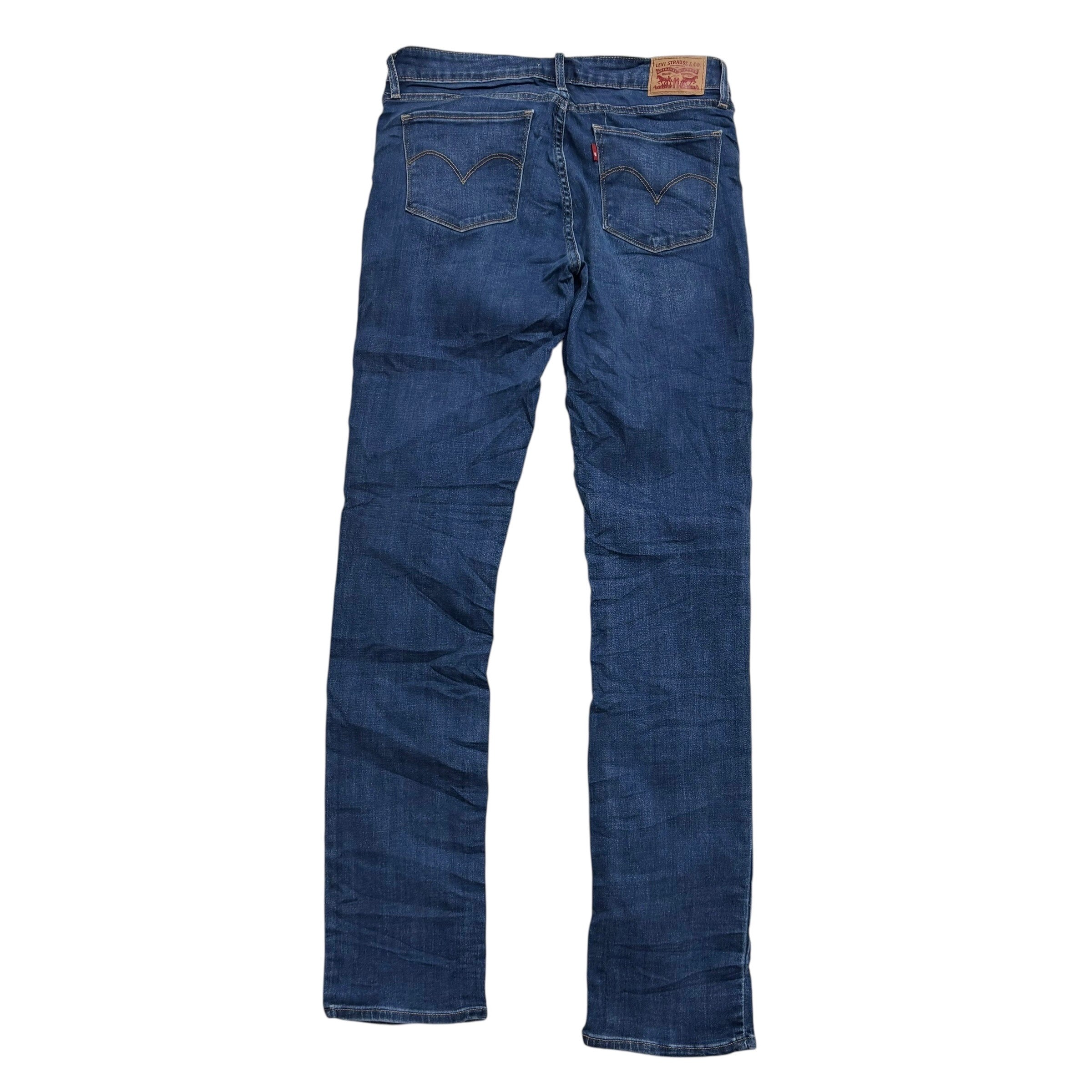 Levis 712 Jeans W30 L34 Womens Slim Fit Dark Blue Stretch Denim (E)