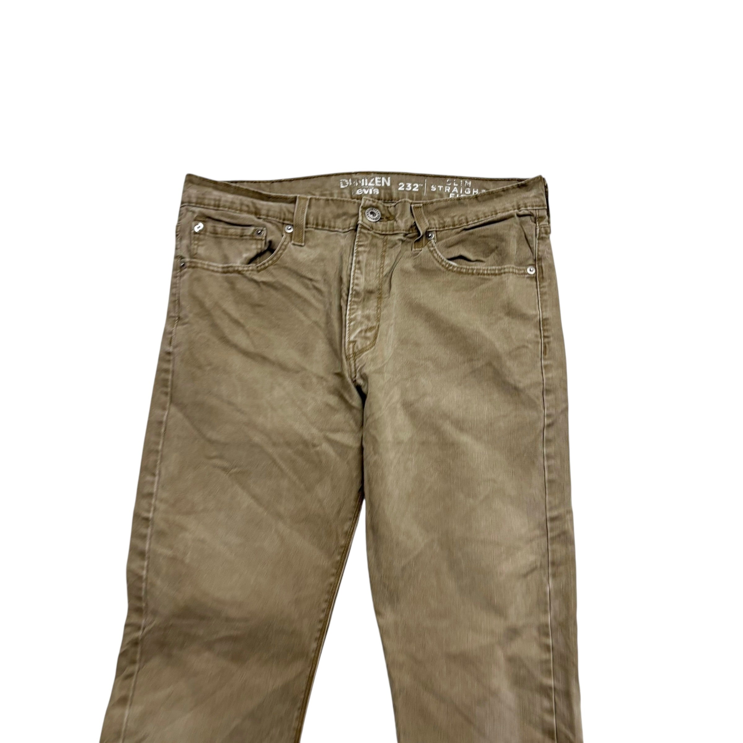 Levis Denizen Jeans W33 L31 Mens Brown Slim Straight Fit Stretch