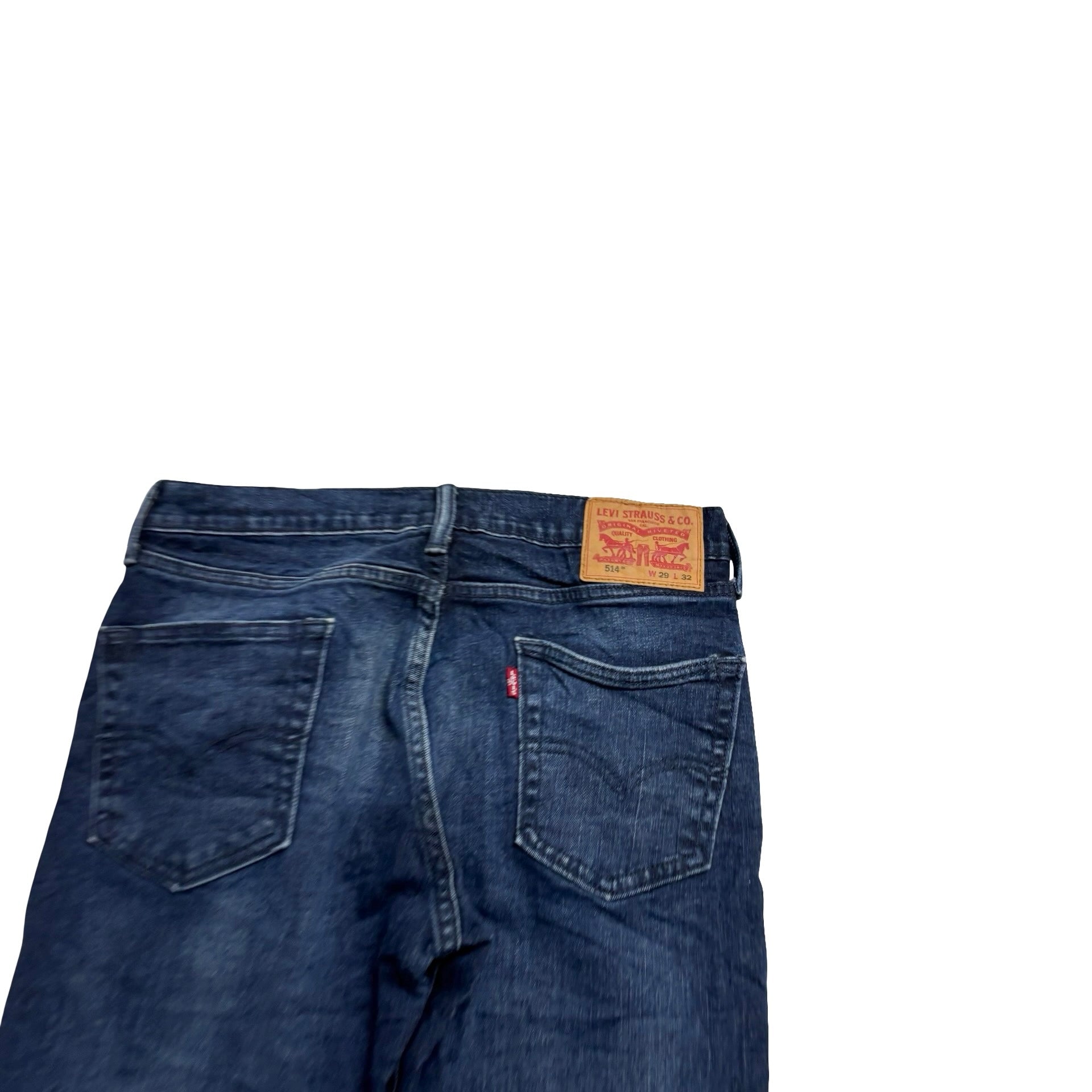 Levis 514 Jeans W29 L32 Mens Dark Blue Regular Straight Fit Stretch Denim (E)