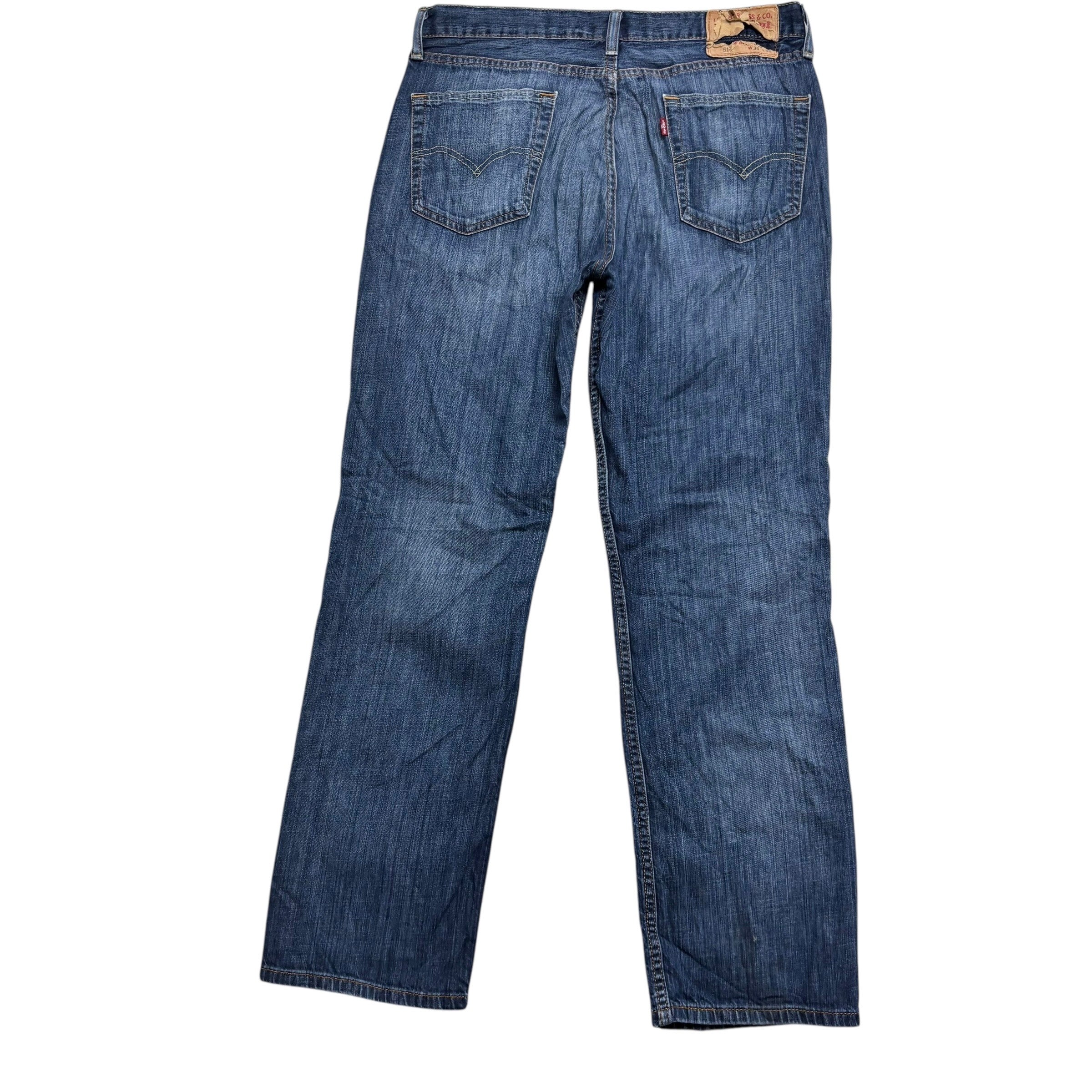 Levis 514 Jeans W34 L32 Mens Dark Blue Regular Straight Fit Denim (F)