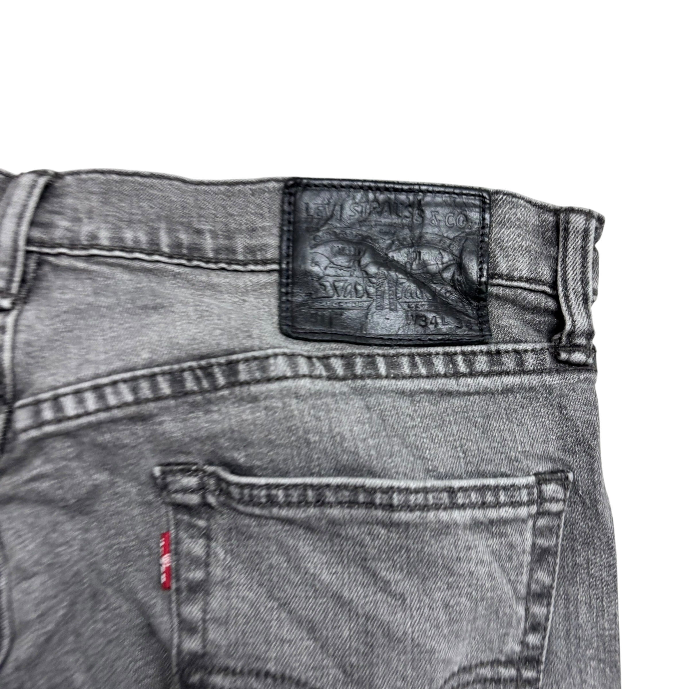 Levis 511 Jeans W34 L34 Mens Grey Slim Fit Stretch Denim (E)