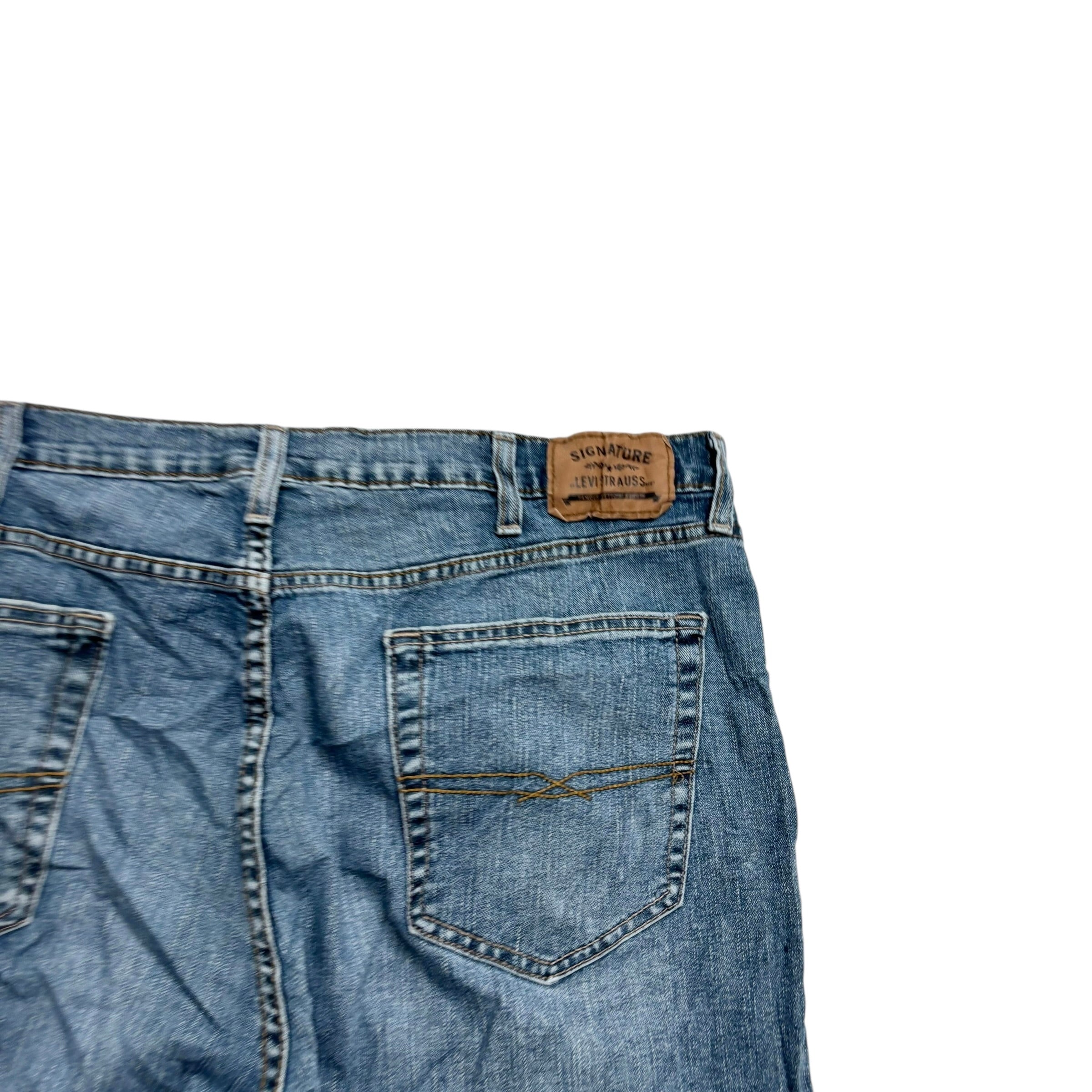 Levis Signature Jeans W40 L32 Mens Blue Athletic Tapered Fit Stretch Denim