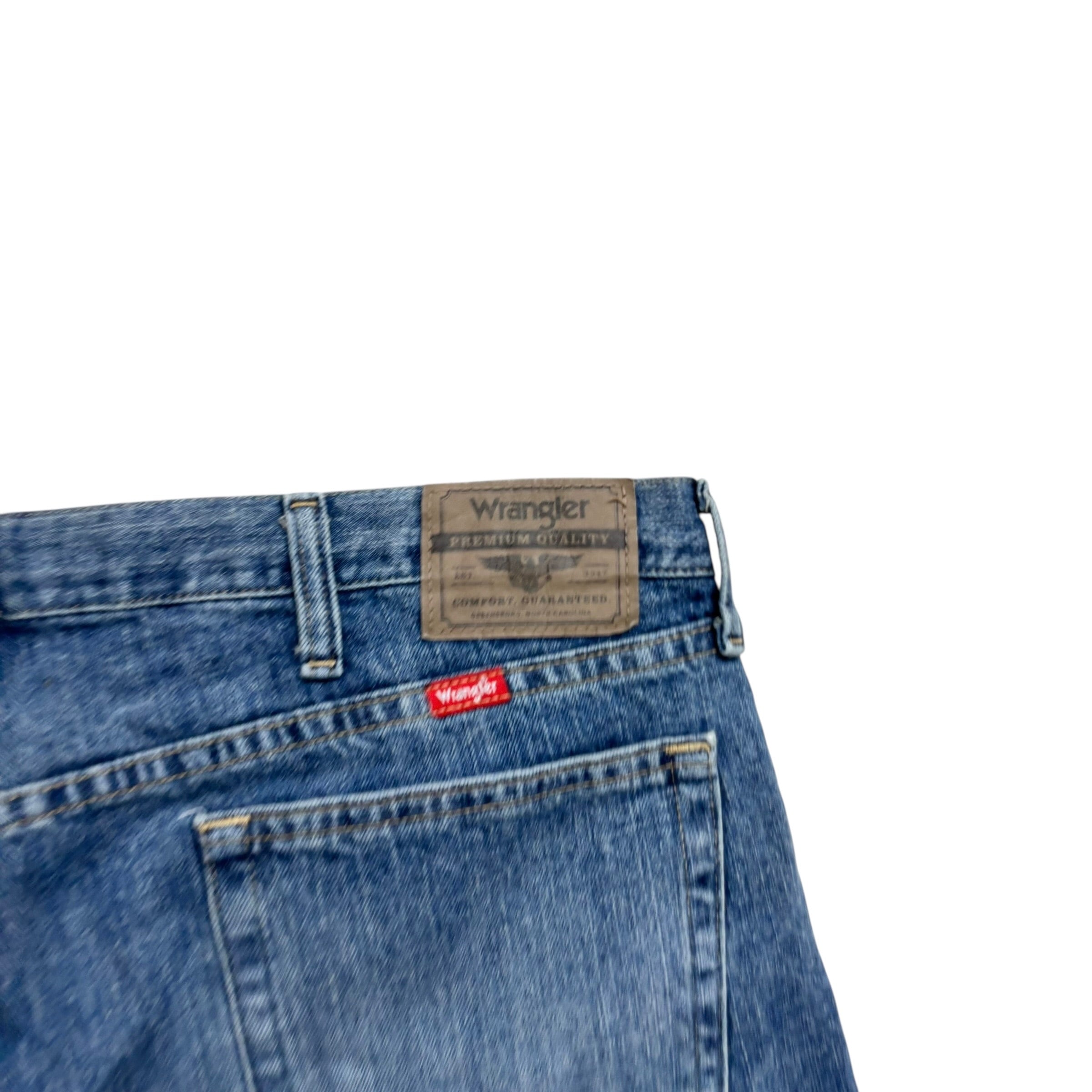 Wrangler Baggy Jorts W38 Mens Denim Shorts Mid Blue Relaxed Fit (E)