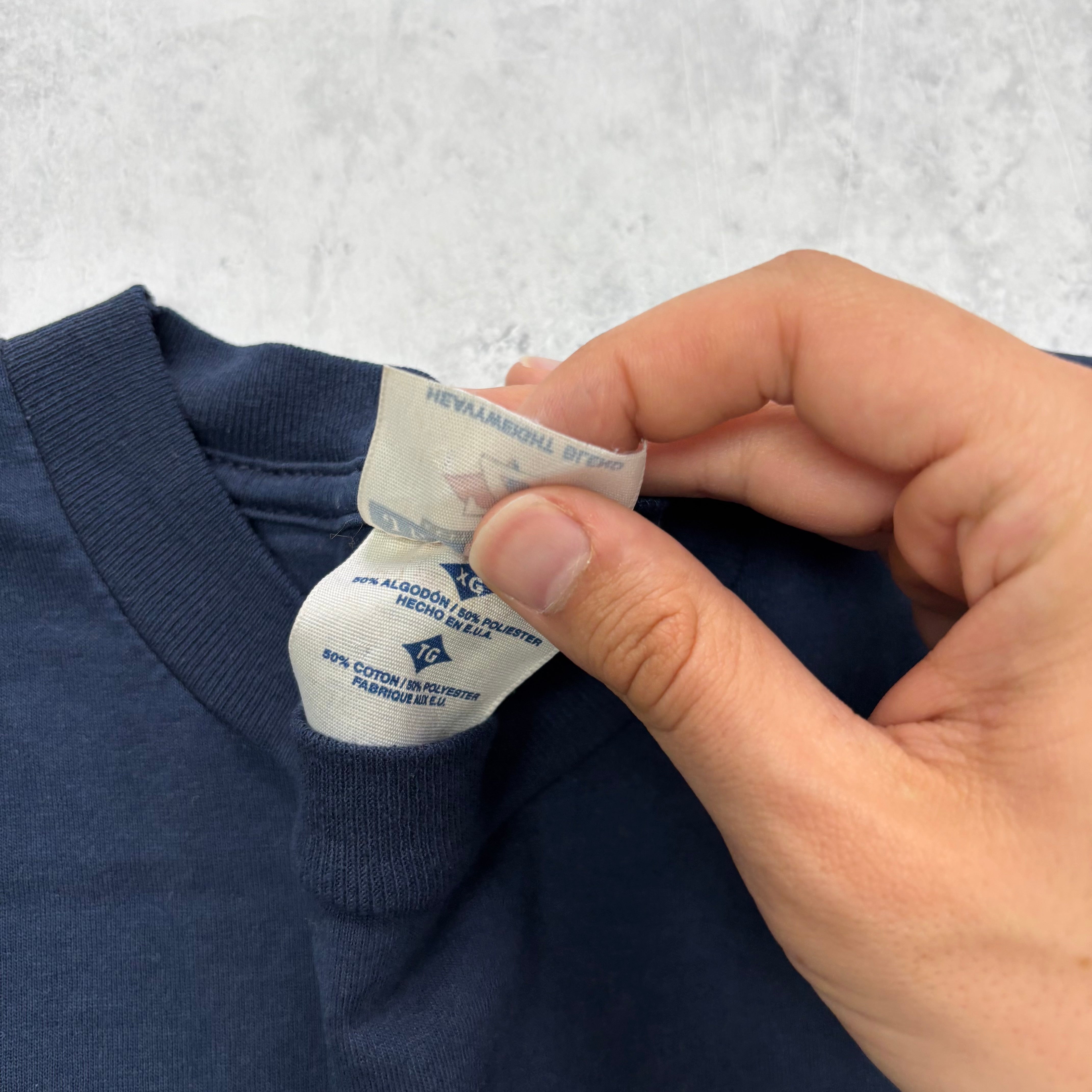 Vintage T Shirt Mens XL Navy Blue Graphic Print 90s Cute