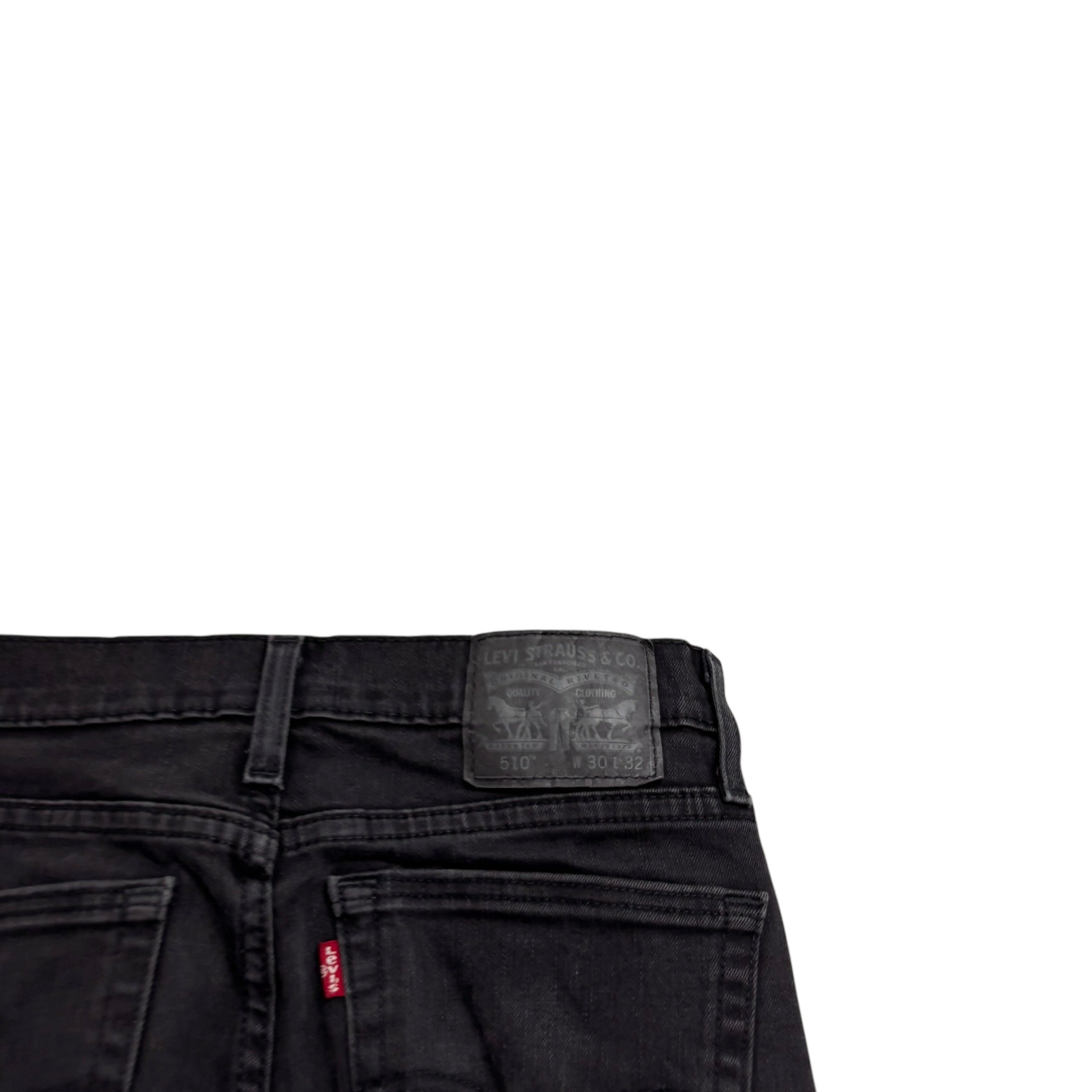Levis 510 Jeans W30 L32 Mens Black Skinny Fit Stretch Denim