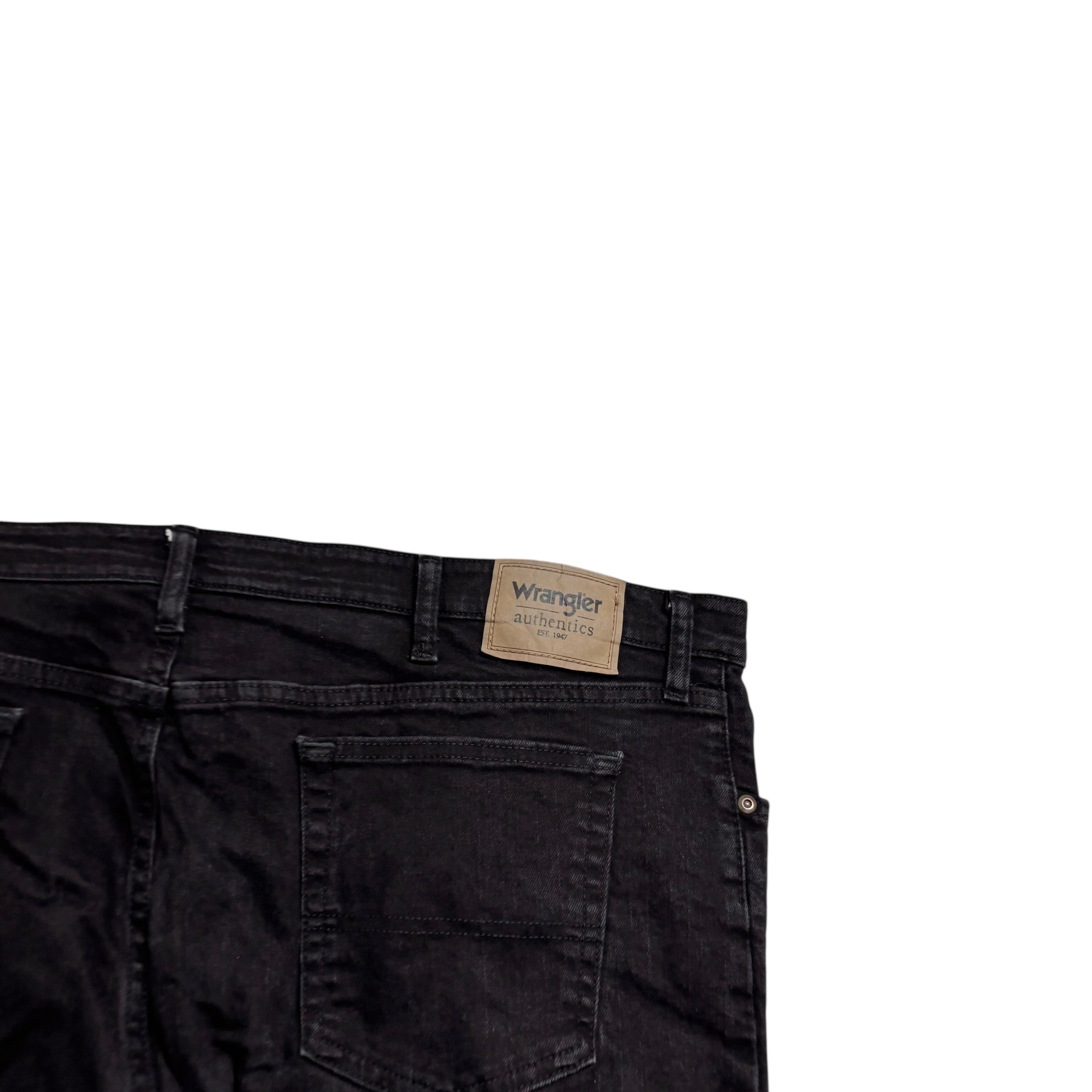 Wrangler Jeans W44 L25 Mens Black Regular Straight Fit Stretch Denim (E)