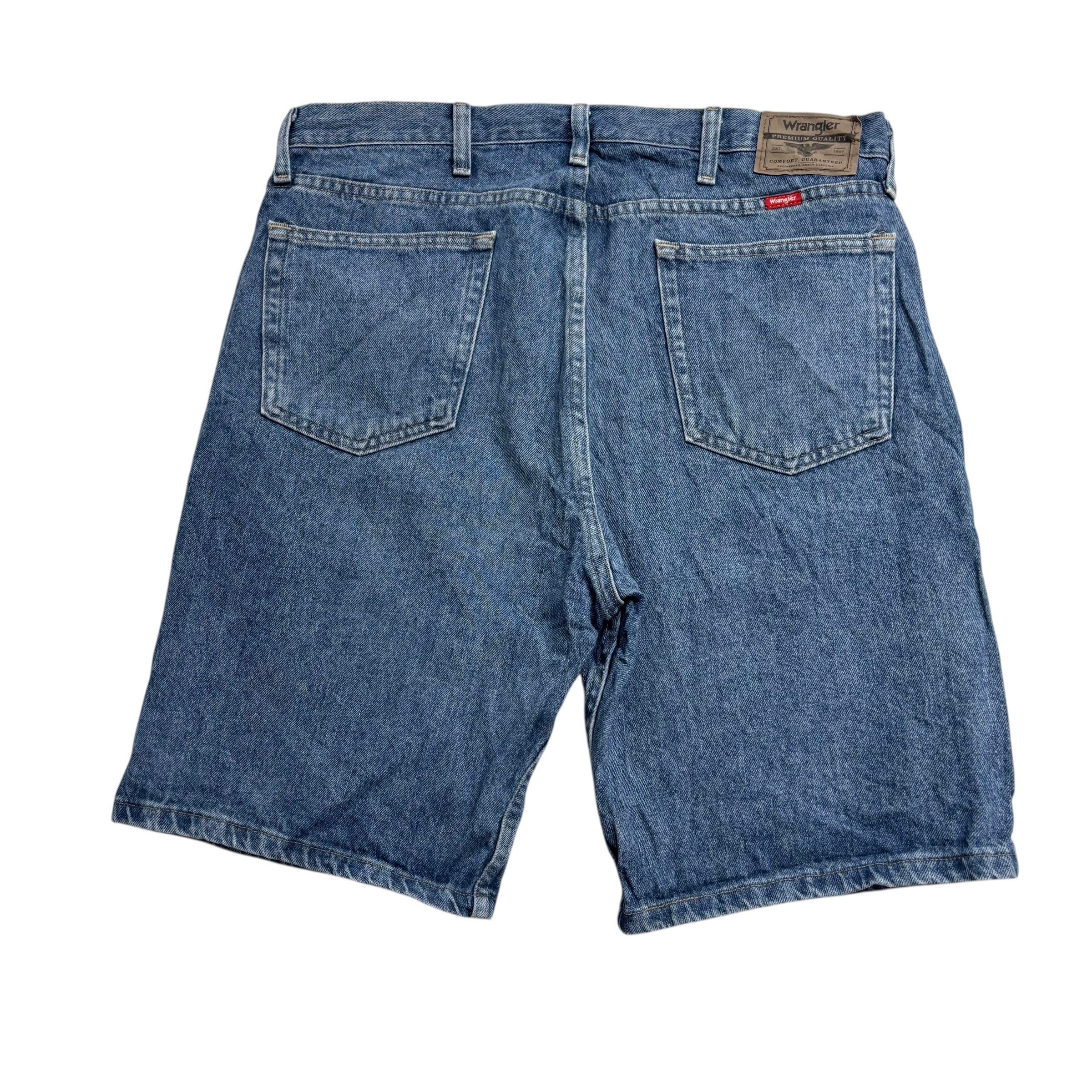 Wrangler Baggy Jorts W36 Mens Denim Shorts Mid Blue Relaxed Fit (E)