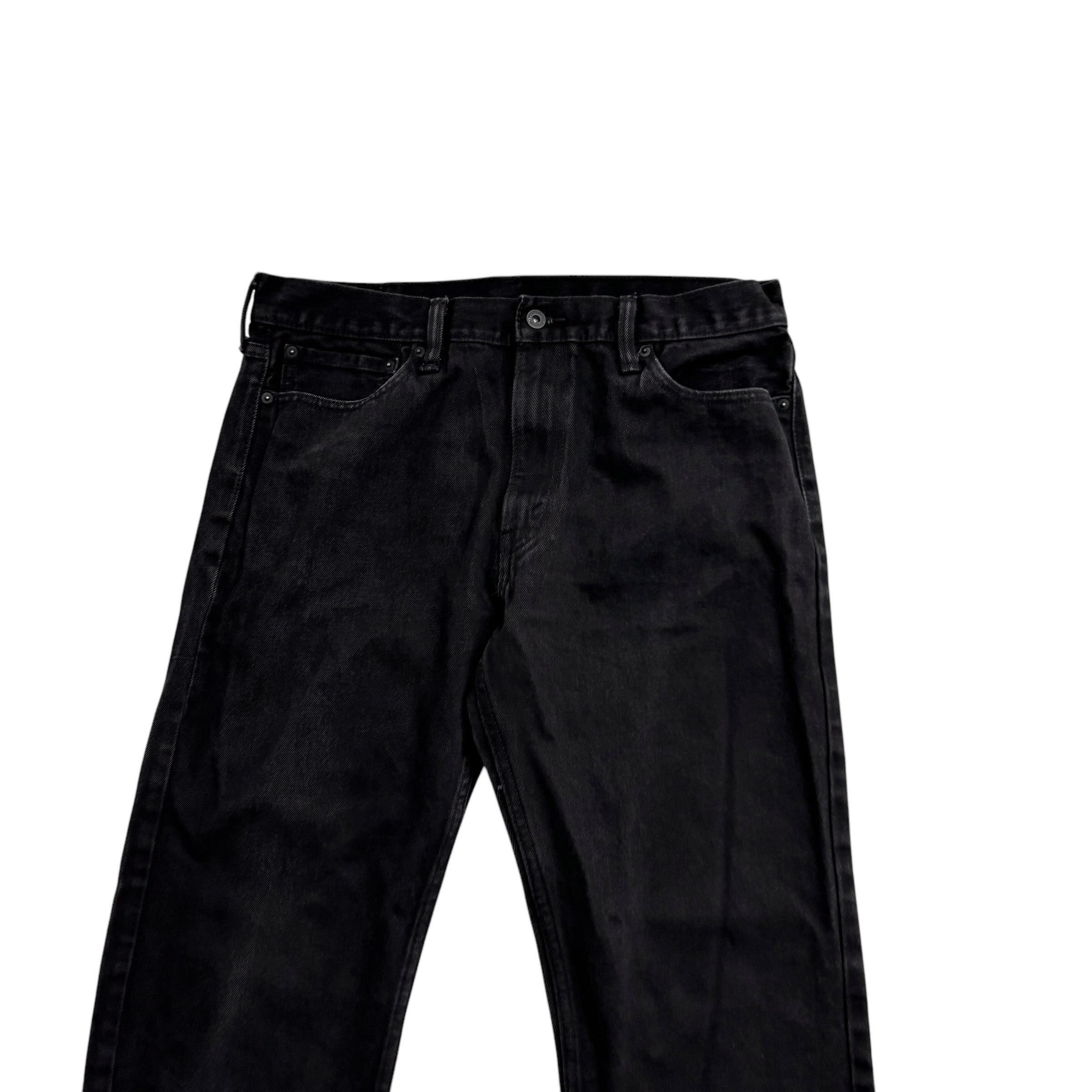 Levis 504 Jeans W36 L31 Mens Black Regular Straight Fit Denim (E)