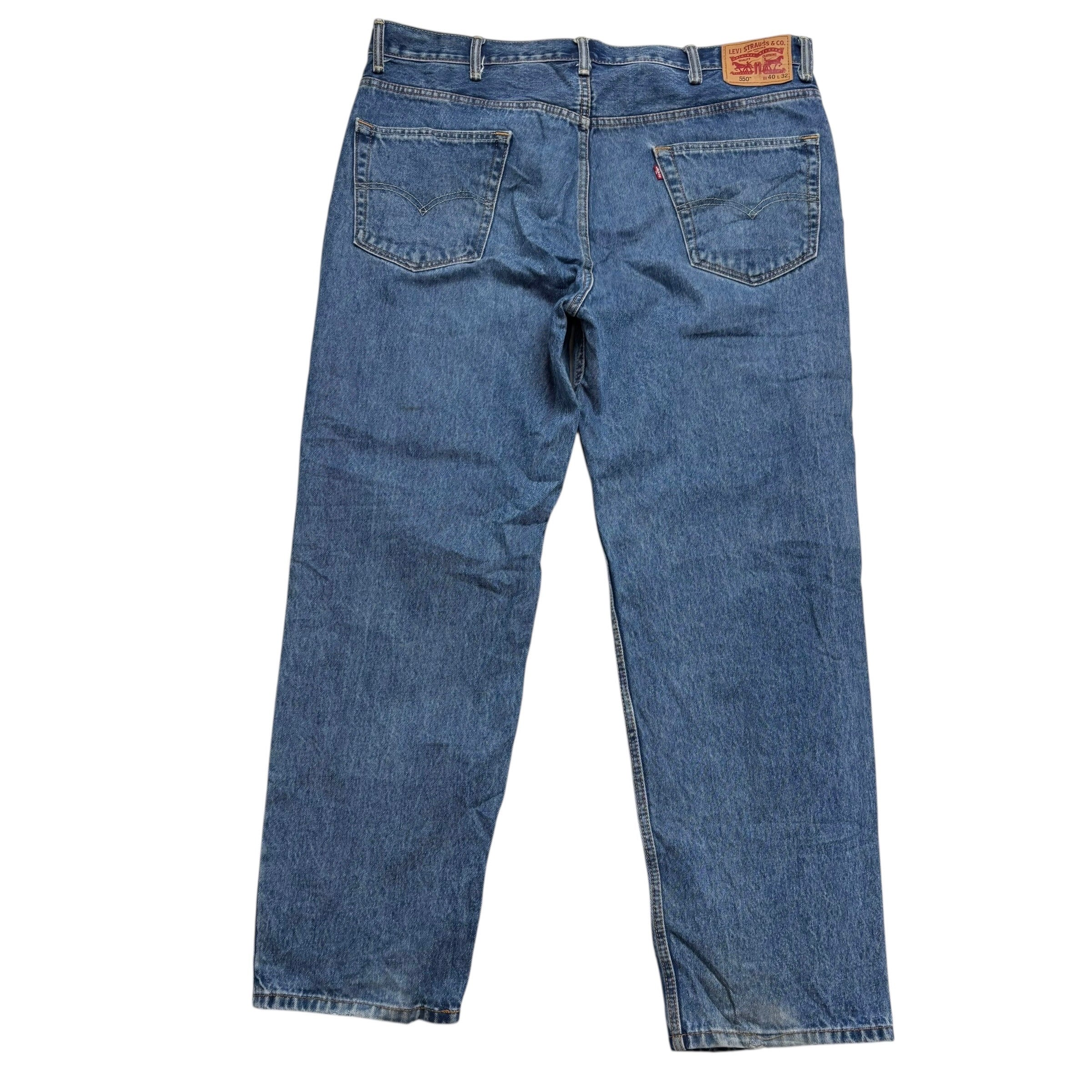 Levis 550 Jeans W40 L32 Mens Mid Blue Baggy Relaxed Straight Fit Denim