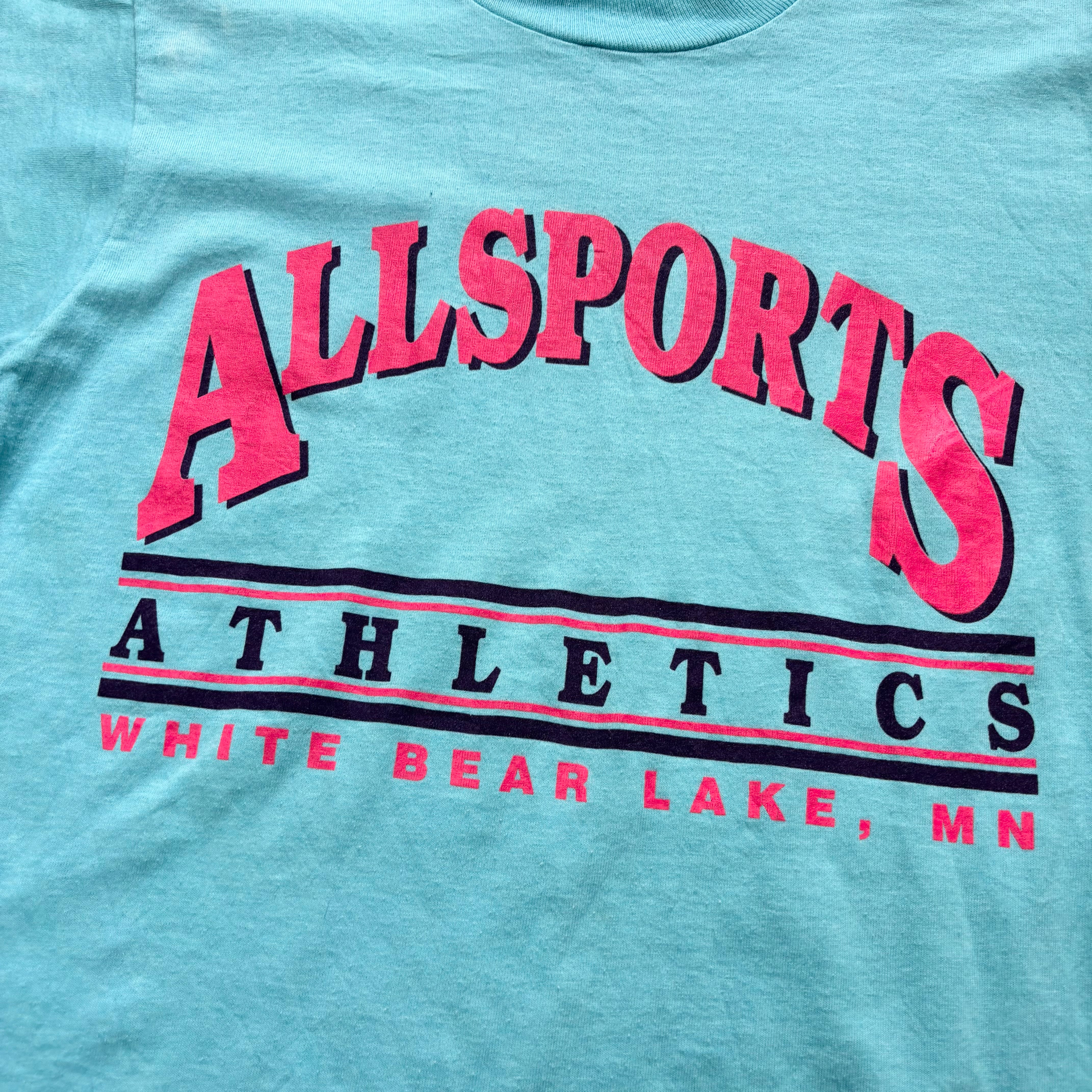 Vintage T Shirt Mens Small Blue Single Stitch Graphic Print 90s USA (E)